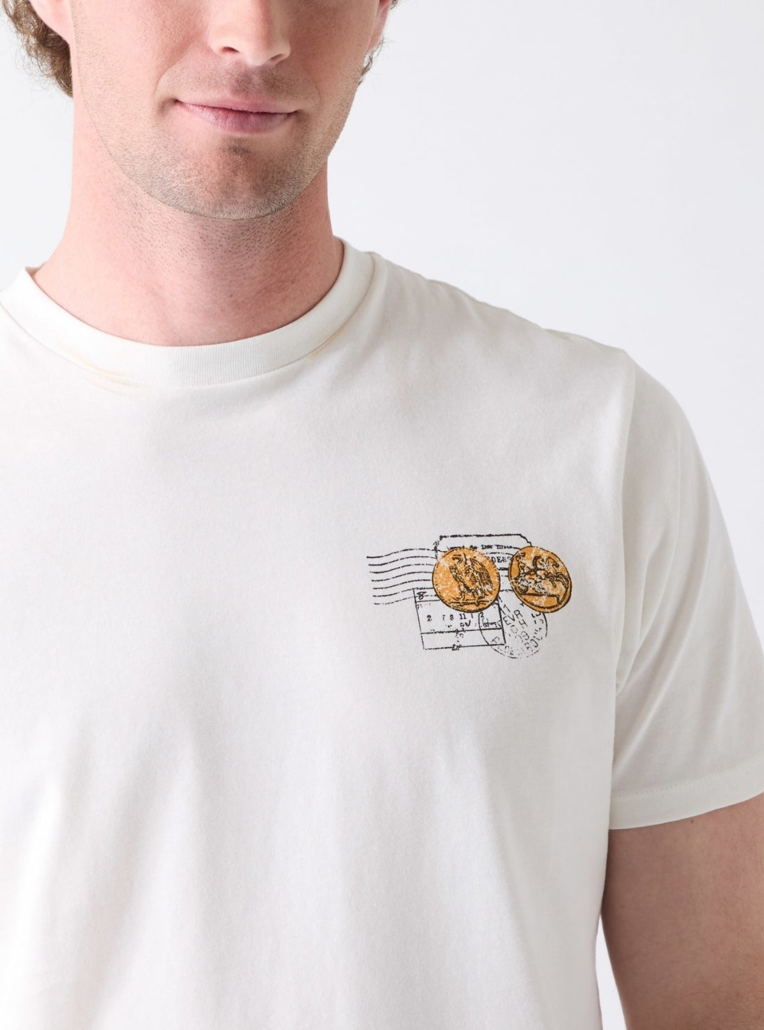 GUESS Mens White Vacation Graphic T-Shirt M6GI37K3318 Detail View