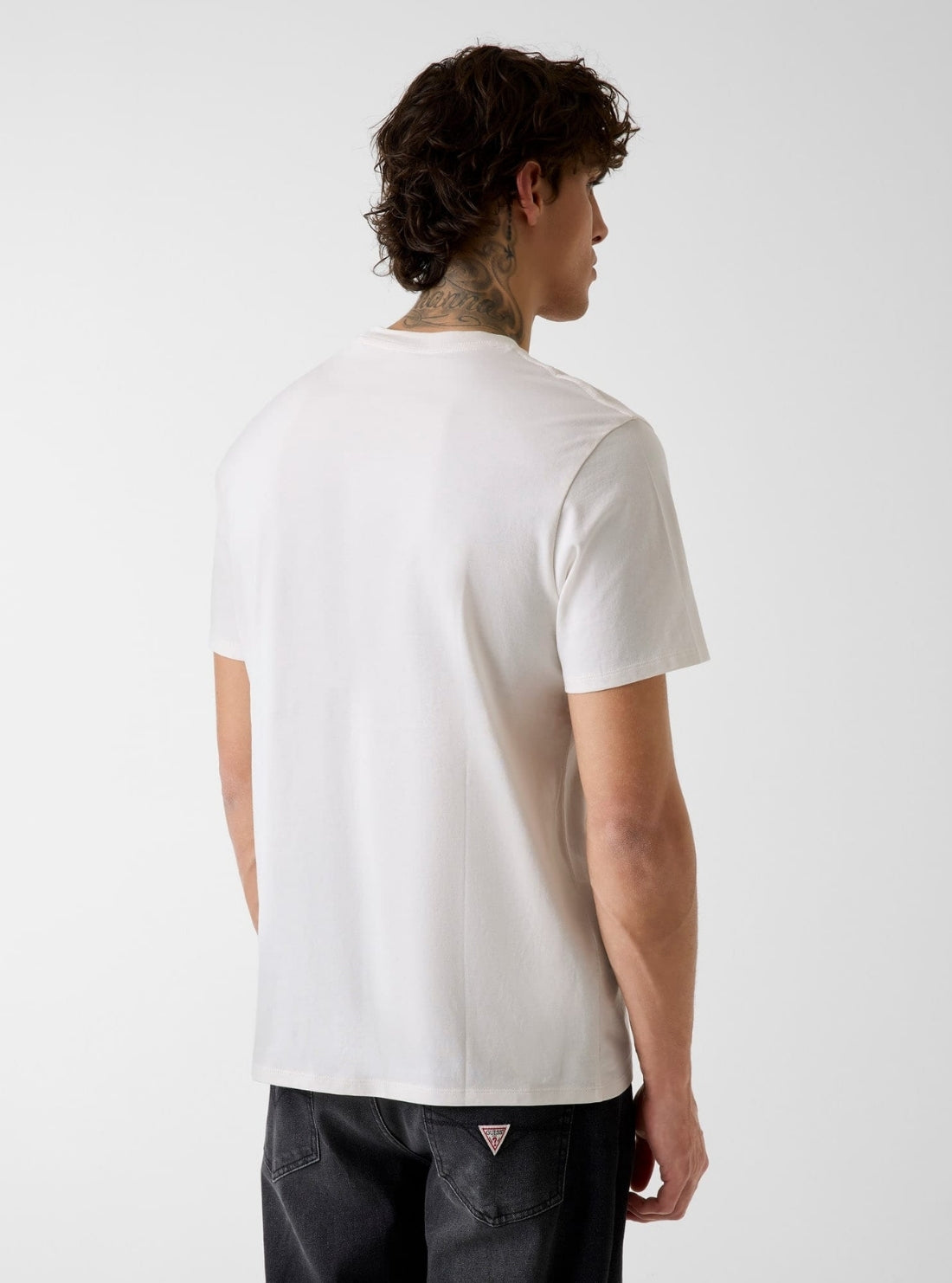 GUESS Mens White Sunset Graphic Logo T-Shirt M6GI49K3584 Back View