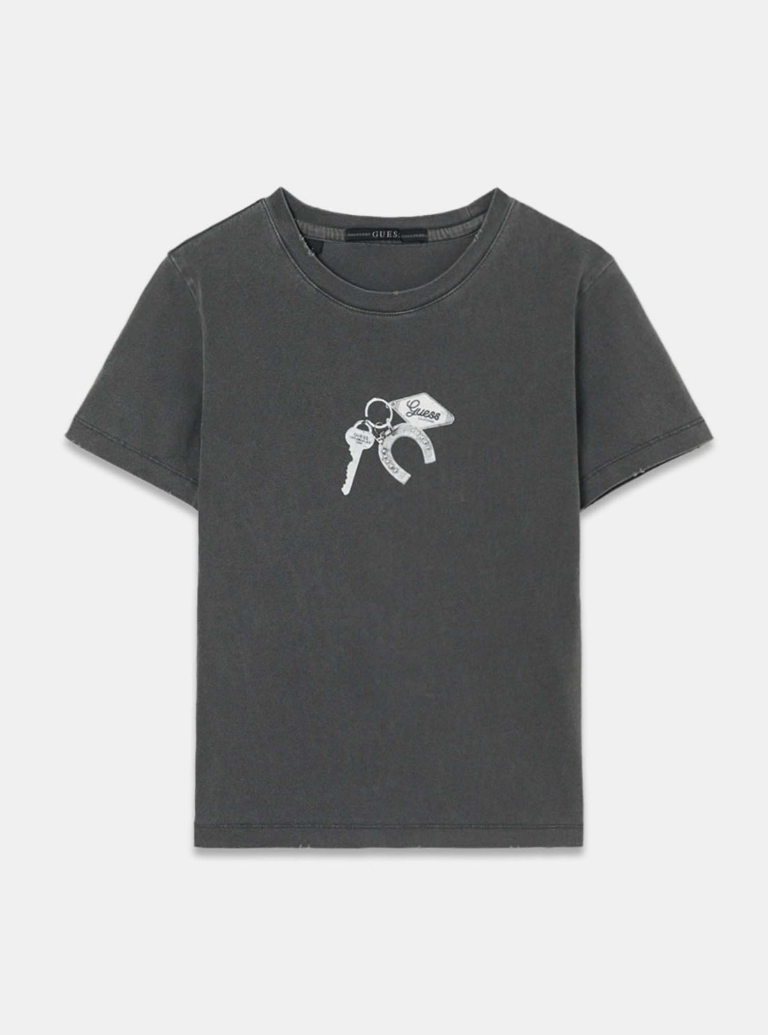 GUESS Mens Black Hyunjin Unisex Graphic T-Shirt M6GIAFK99PY Front Flatlay
