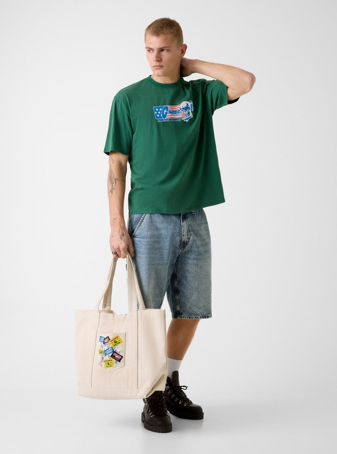 Guess Jeans x Green Hysteric Glamour Skater T-Shirt M6GIC2K8FQ4 Full View
