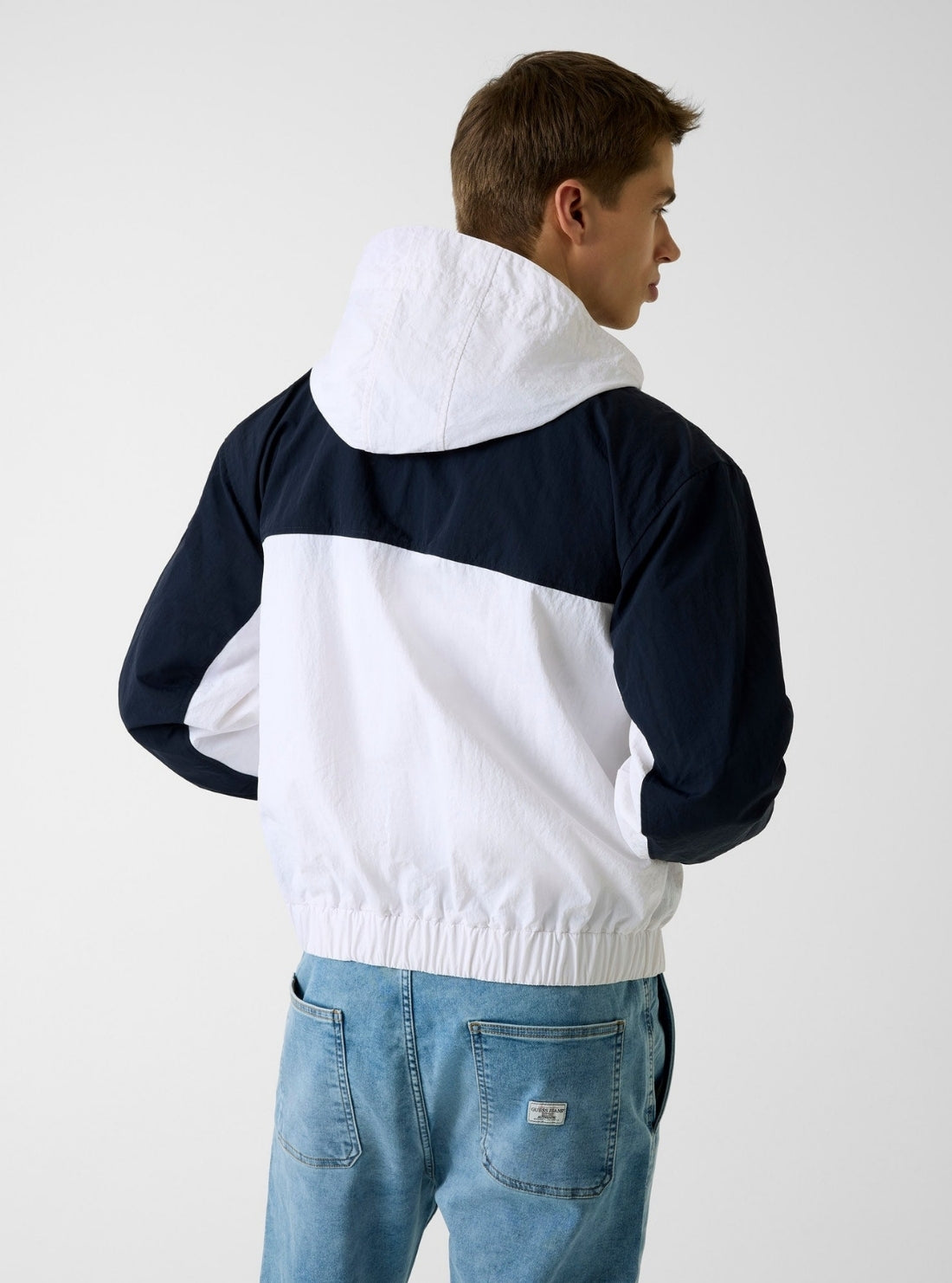 Guess Jeans White Blue Colourblock Jacket