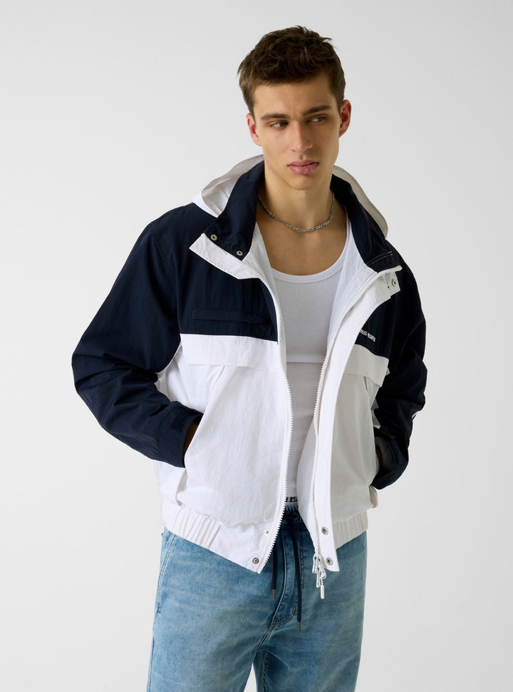 Guess Jeans White Blue Colourblock Jacket M6GL00WGYL2 Front View