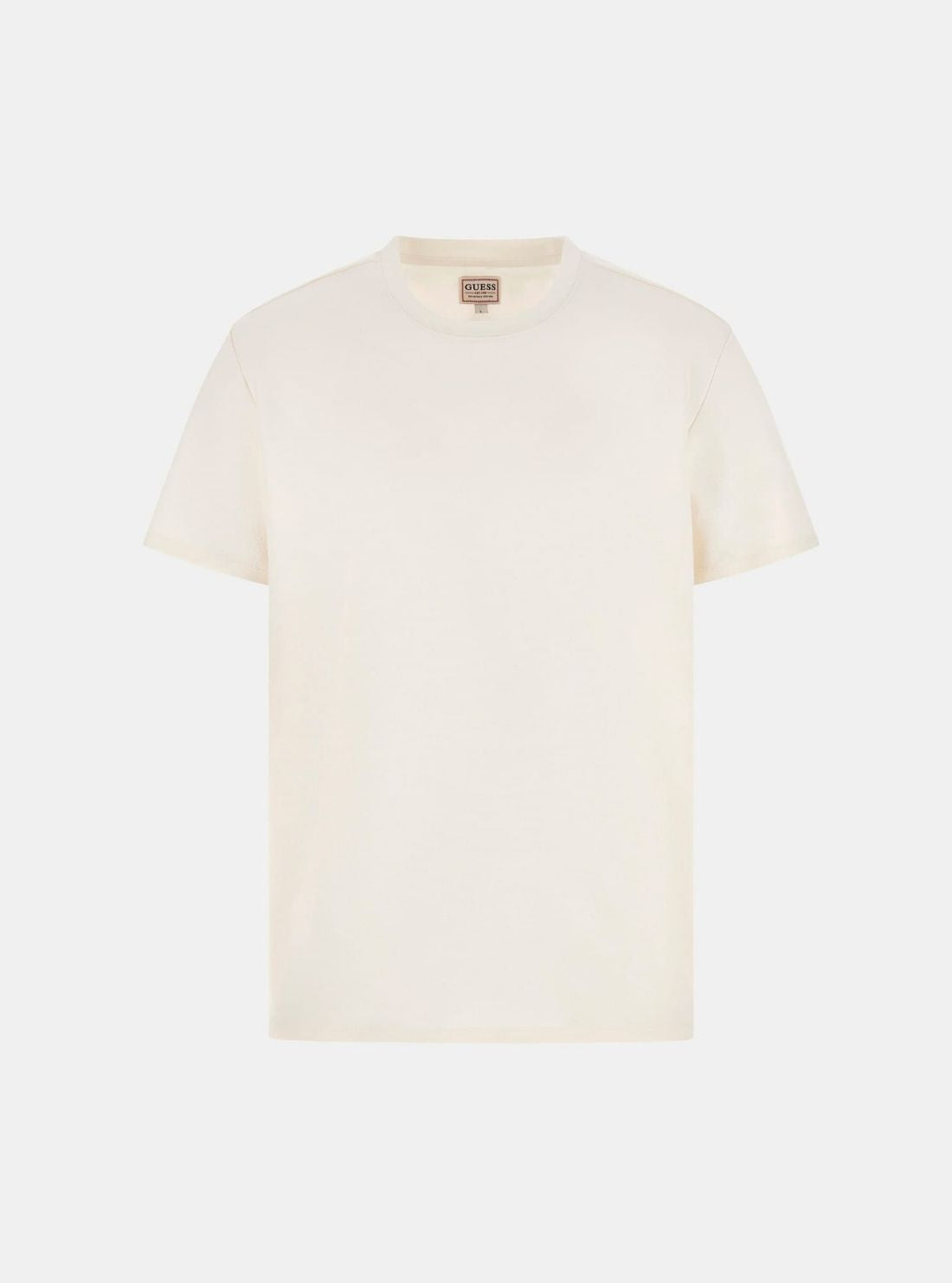 GUESS Mens Peony Logo Cream Nico Knit T-Shirt M6GP26K3177 Flatlay