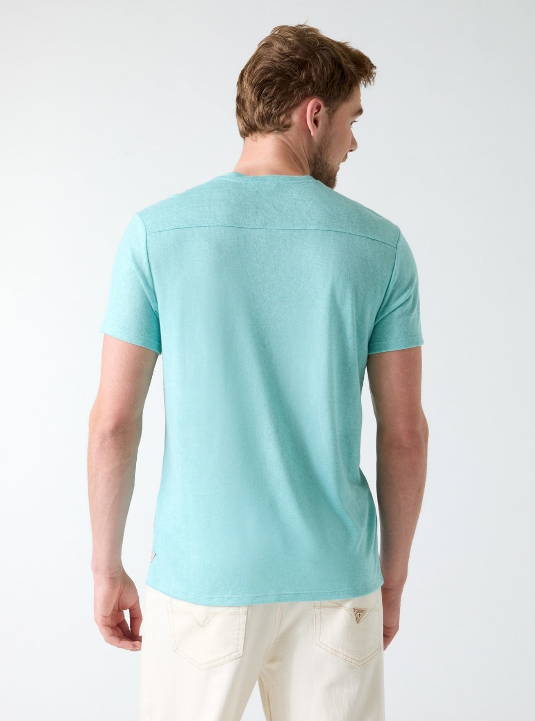 GUESS Mens Laguna Tide Highpoint Slub Jersey T-Shirt M6GP41K3219 Back View
