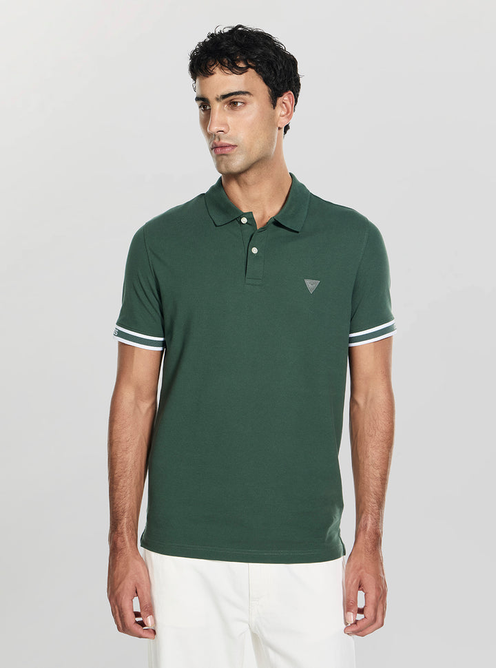 GUESS Womens Green Lyle Polo Shirt M6GP60K3076 Front View