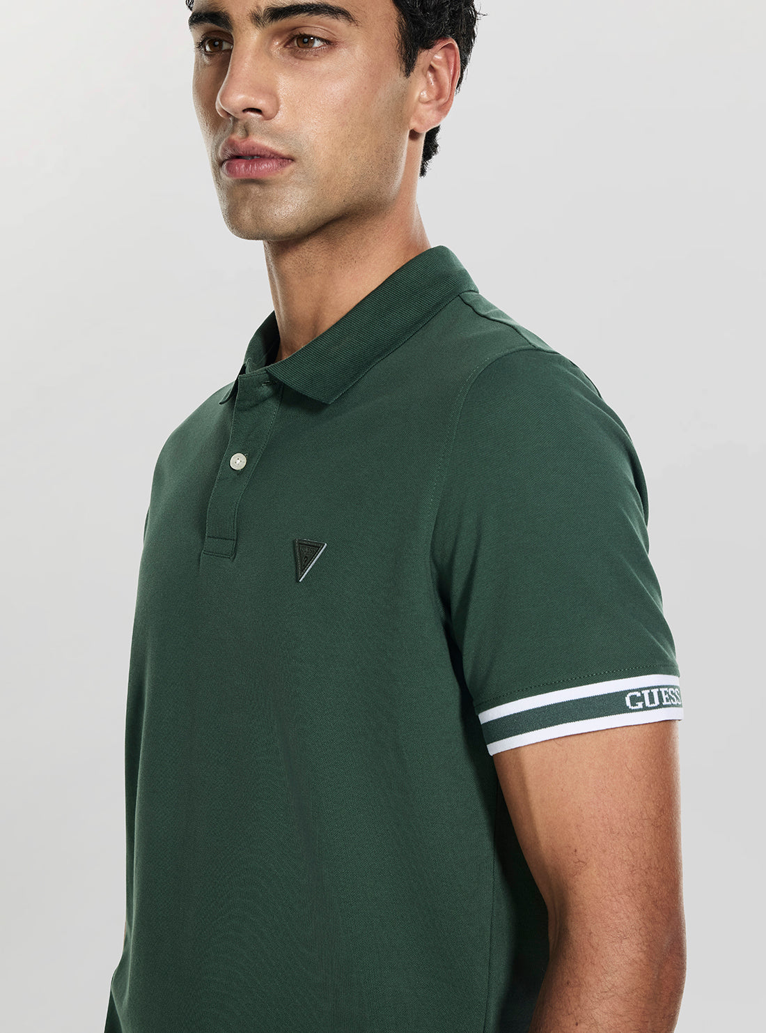 GUESS Womens Green Lyle Polo Shirt M6GP60K3076 Detail View