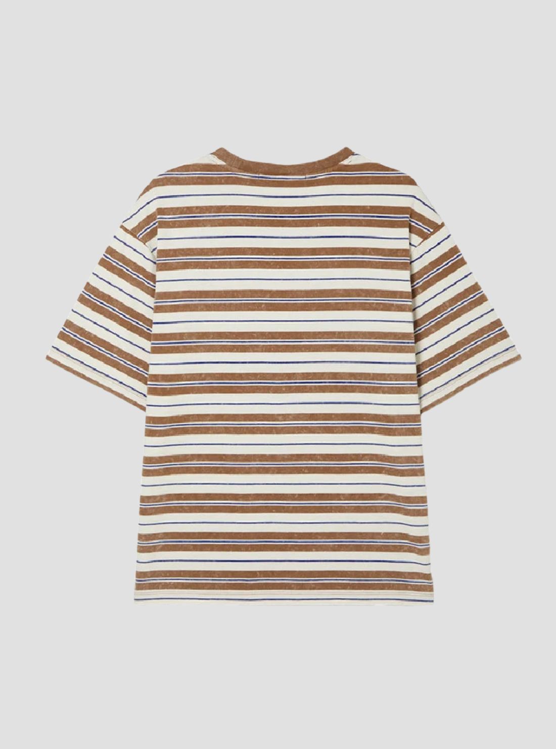 GUESS Mens Brown Striped Hyunjin Unisex T-Shirt M6GP70K99Q2 Flatlay2