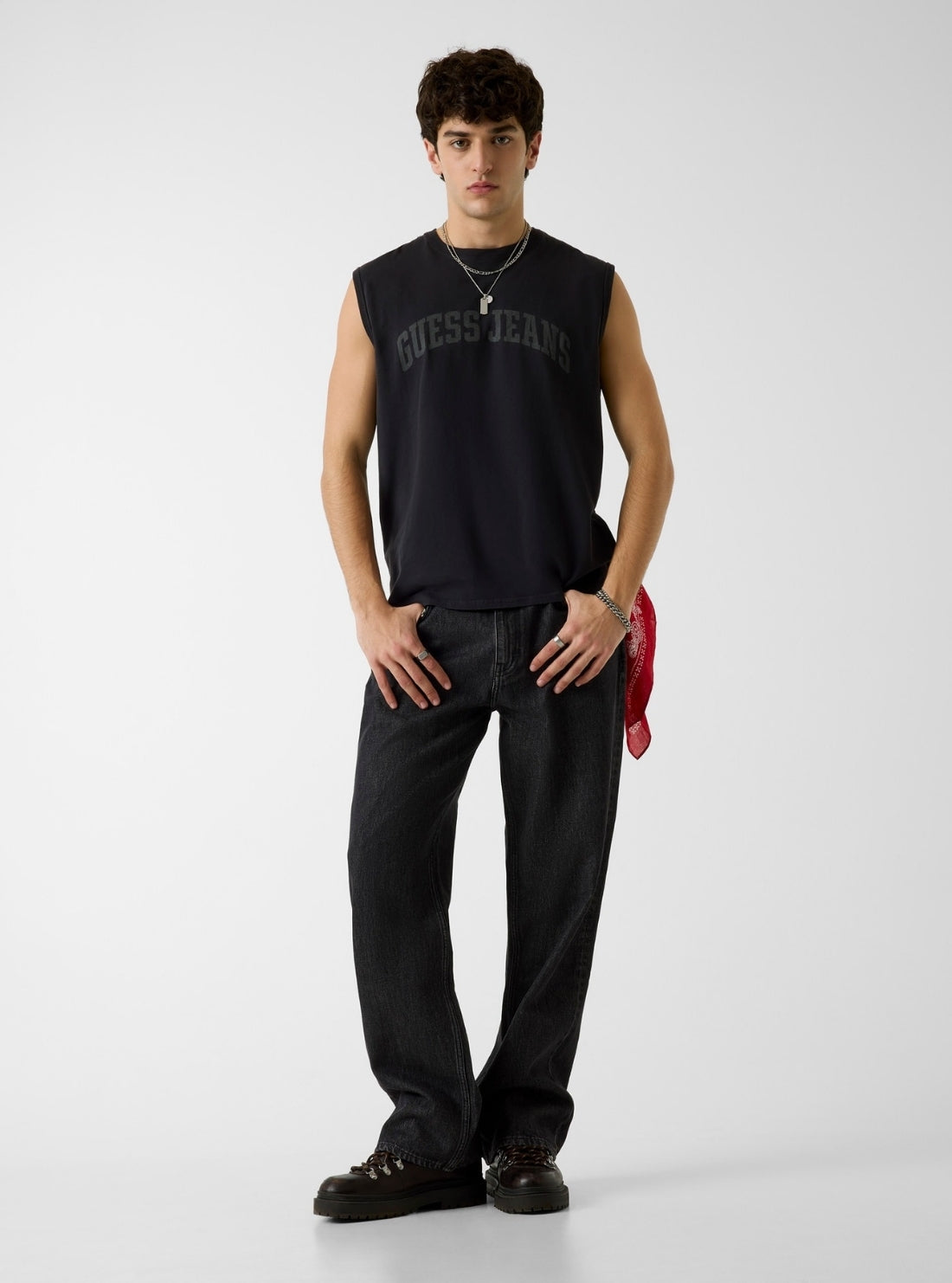 Guess Jeans Black Muscle Tee M6GPB2K8FQ4 Full View