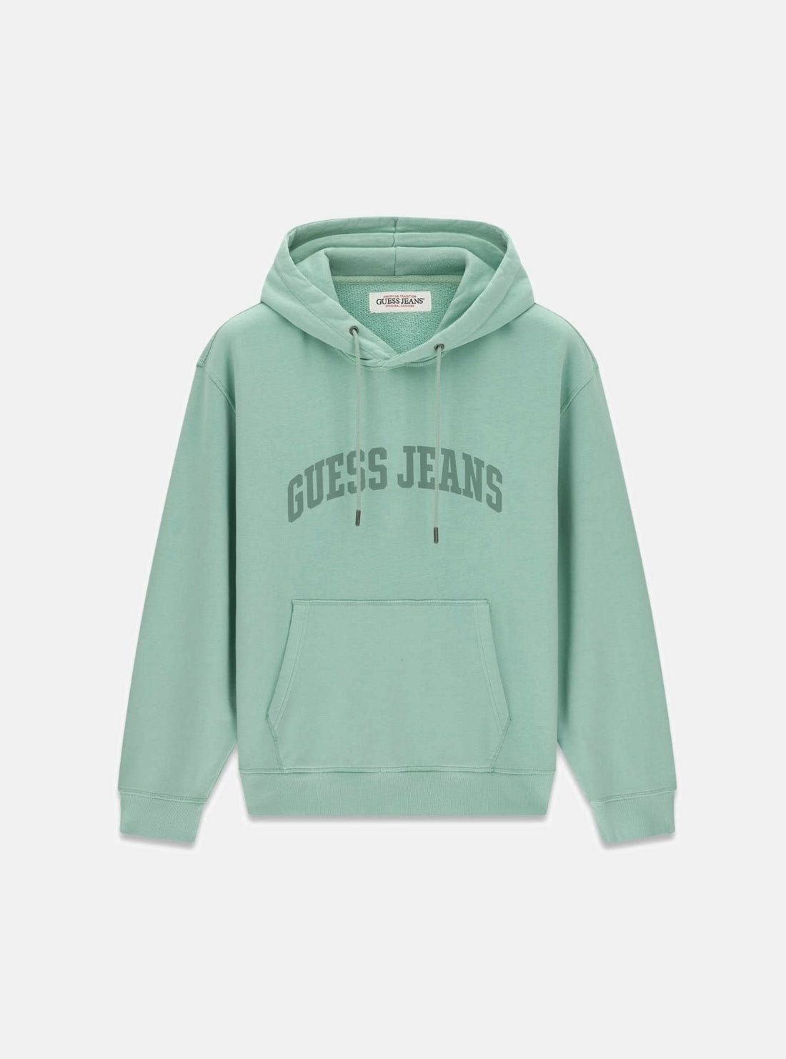 Guess Jeans Green Logo Hooded Regular Sweatshirt M6GQA5KCPR1 Flatlay