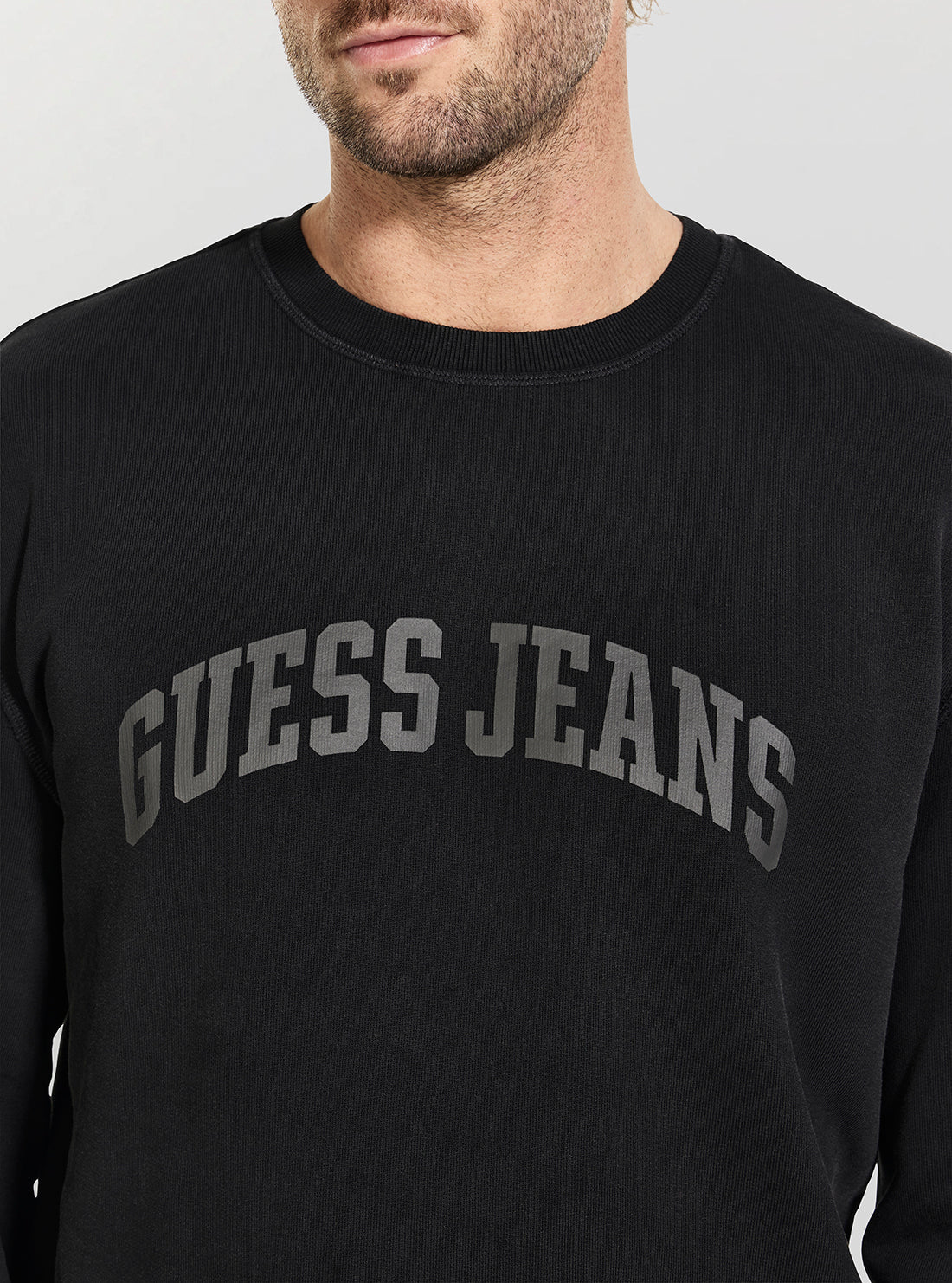 GUESS Mens Black Logo Regular Sweatshirt M6GQA6KCPR1 Detail View