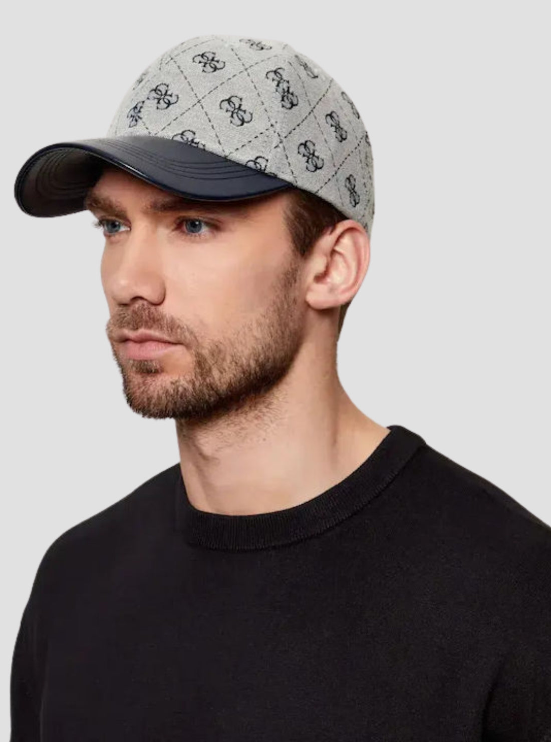 GUESS Mens Blue Logo 4G Jacquard Baseball Cap M6GZ09W2058 Model View
