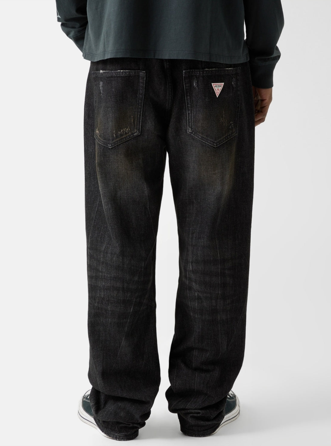 Guess Originals Black Relaxed Straight Jeans M6RA0UD6691 Back View