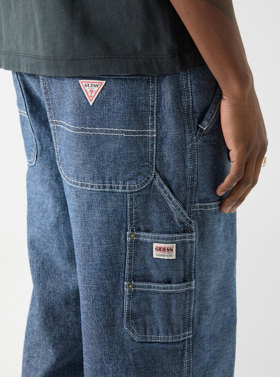 Guess Originals Panel Carpenter Detail Jeans M6RA0WD6681 Side View