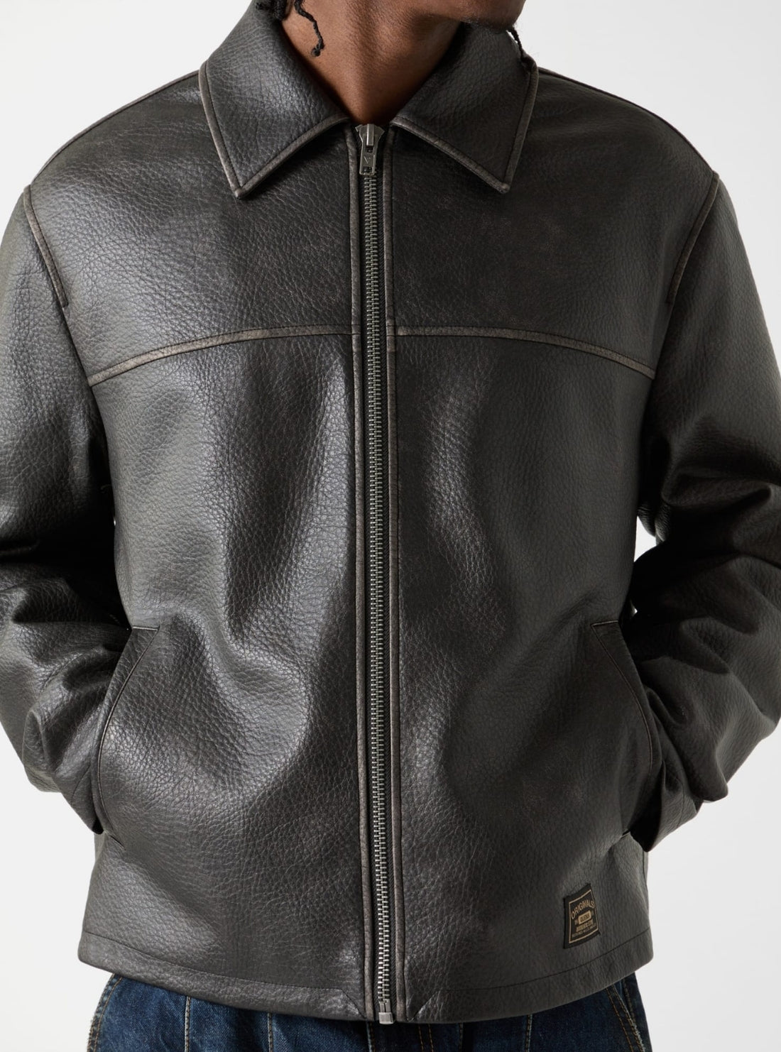 Guess Originals Black Faux-Leather Jacket M6RL0OWI860 Detail View