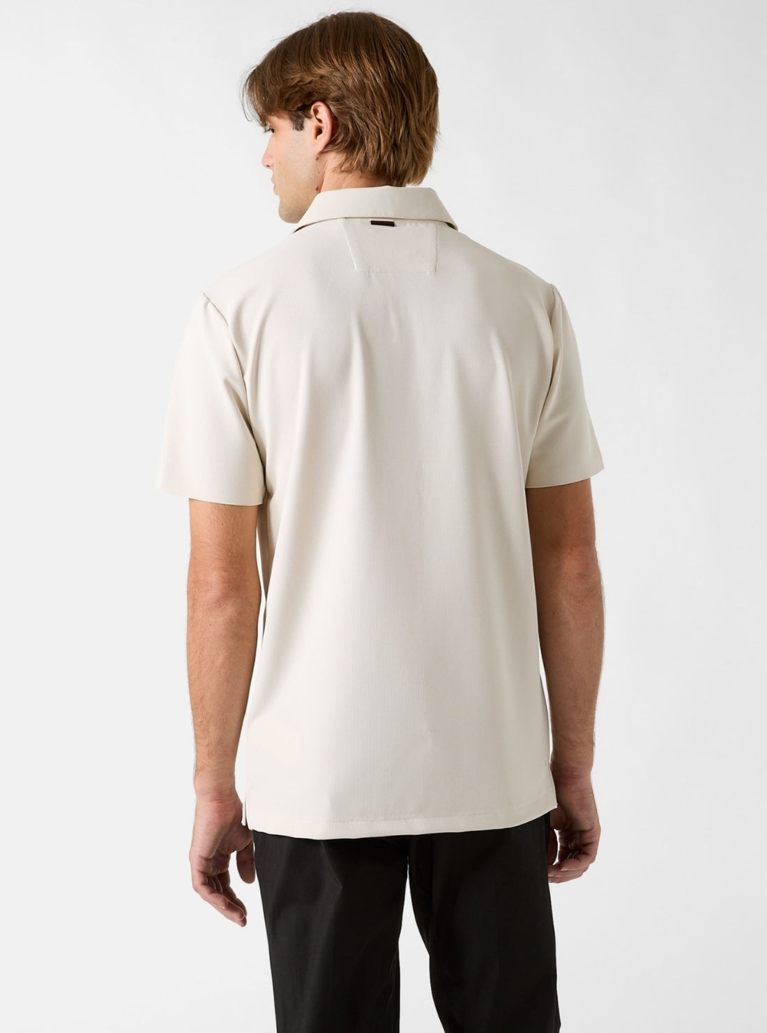 GUESS Mens Beige New Tech Stretch Polo Shirt M6RP02KD202 Back View