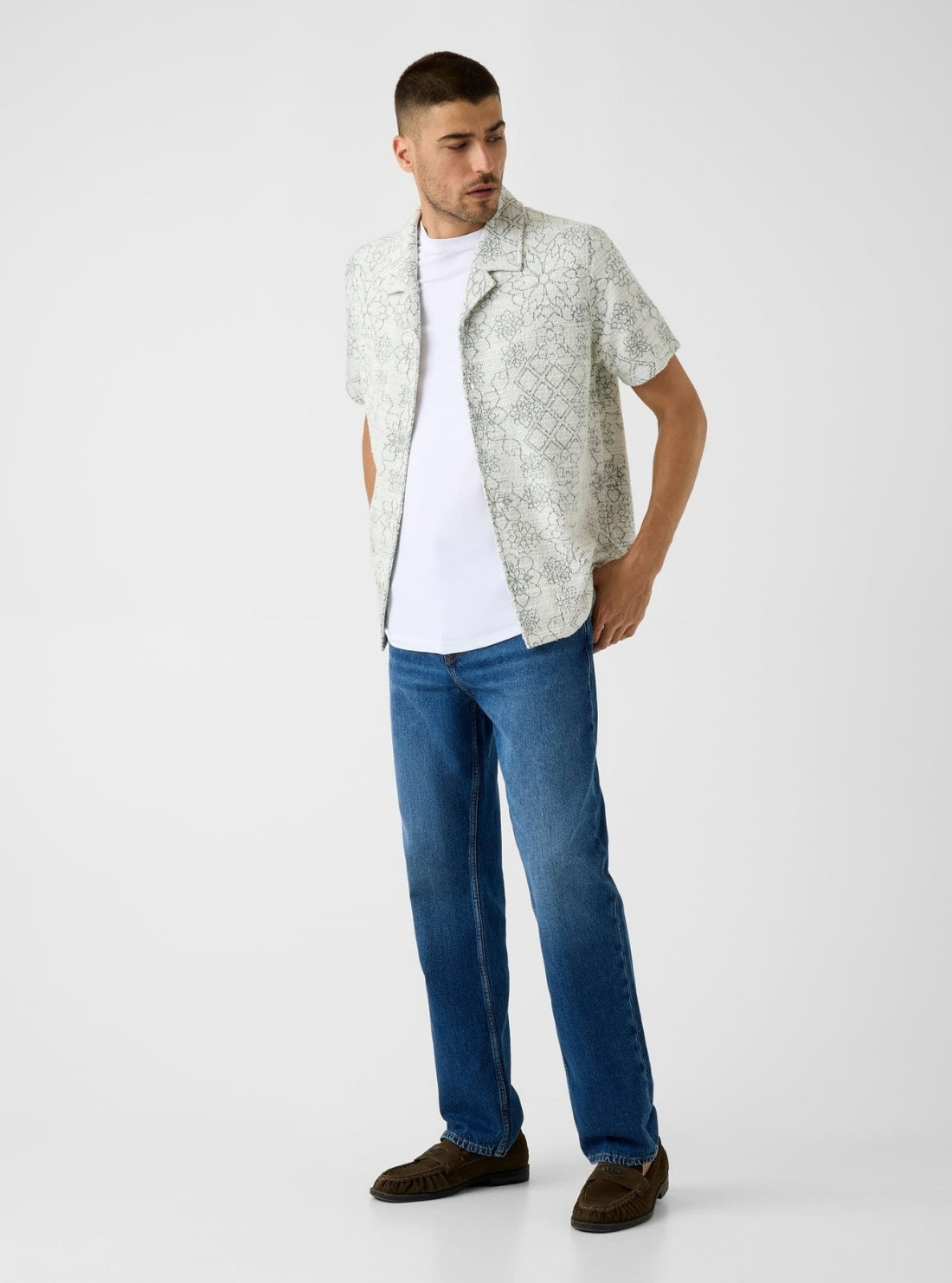GUESS Mens Multi Nomad Knit Jacquard Shirt M6YP34K4489 Full View