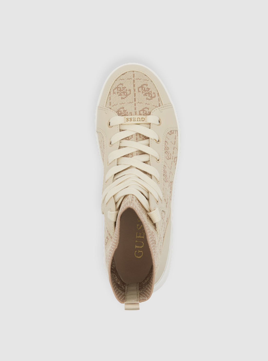 Beige Mannen High Top Sneakers