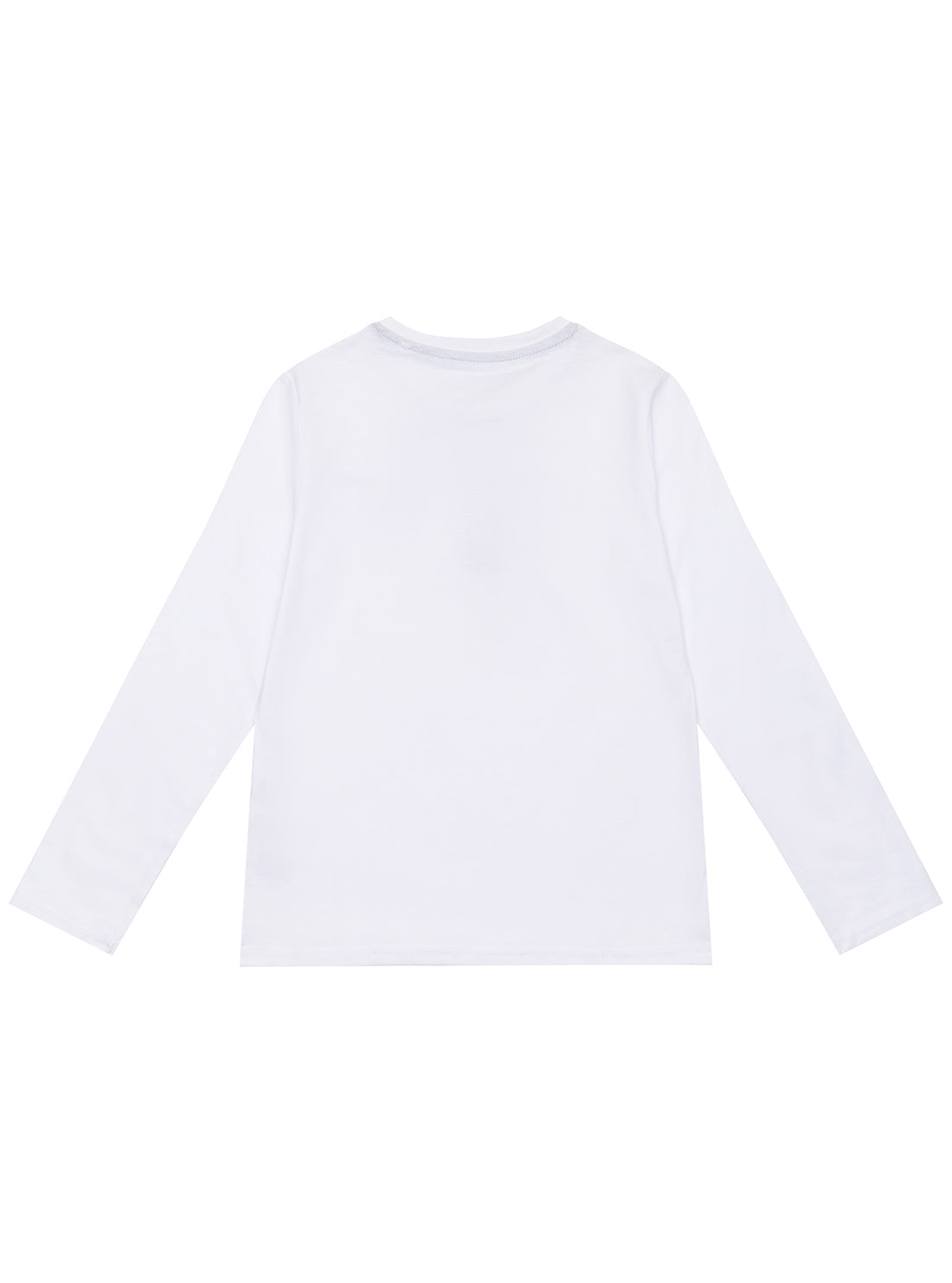 GUESS White Henley Long Sleeves T-Shirt back view