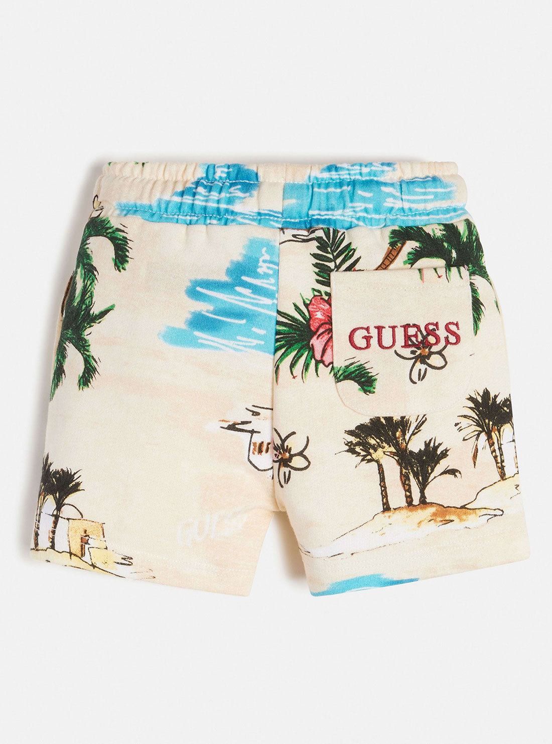 Beige Desert Print Shorts | GUESS Kids | Back view