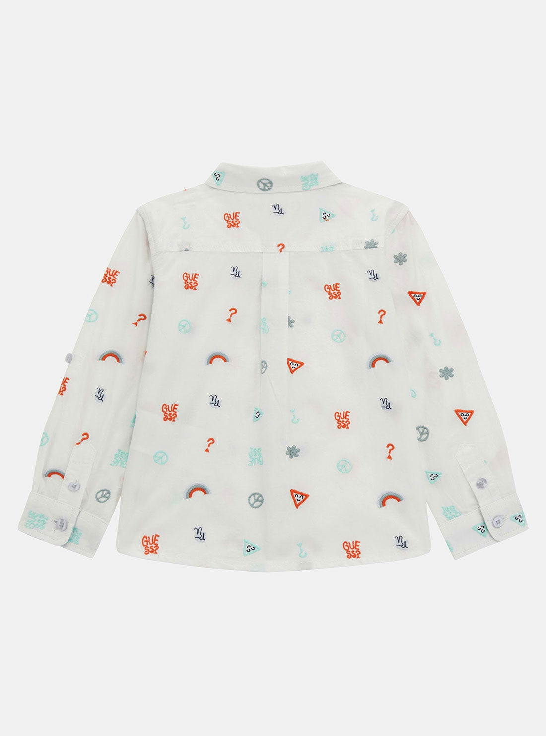GUESS Rainbow Multi Poplin Long Sleeve Shirt (2-7) back view