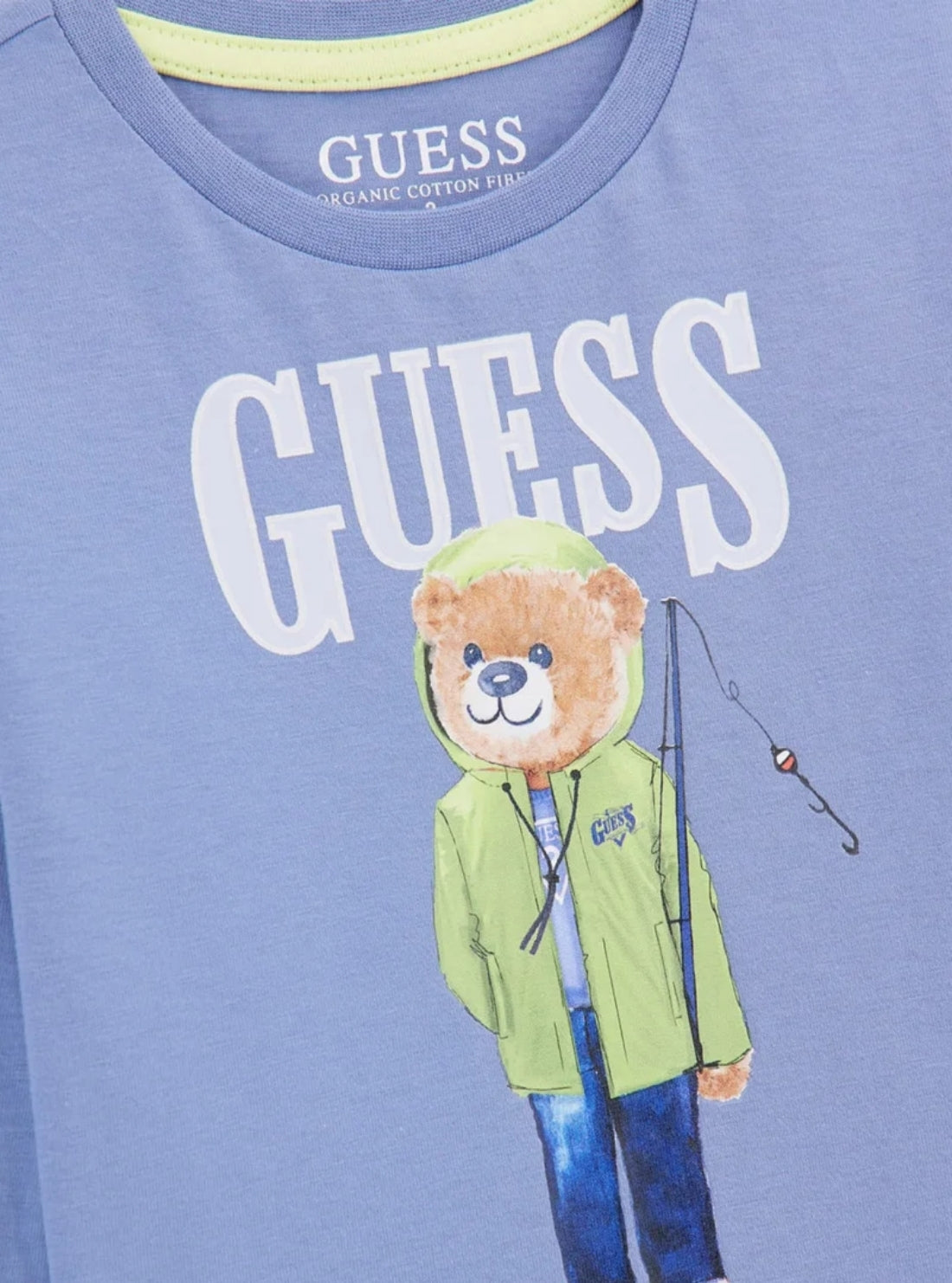 GUESS Kids Blue Bear Graphic Long Sleeve T-Shirt (2-7) N5BI04I3Z14 Detail View