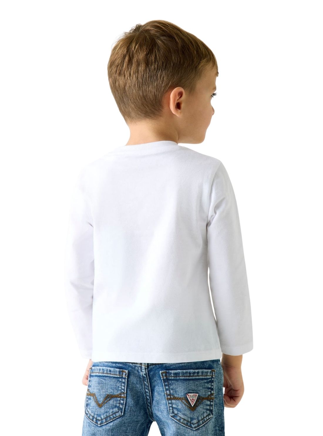 GUESS Kids White Logo Long Sleeve T-Shirt (2-7) N5BI21I3Z14 Back View