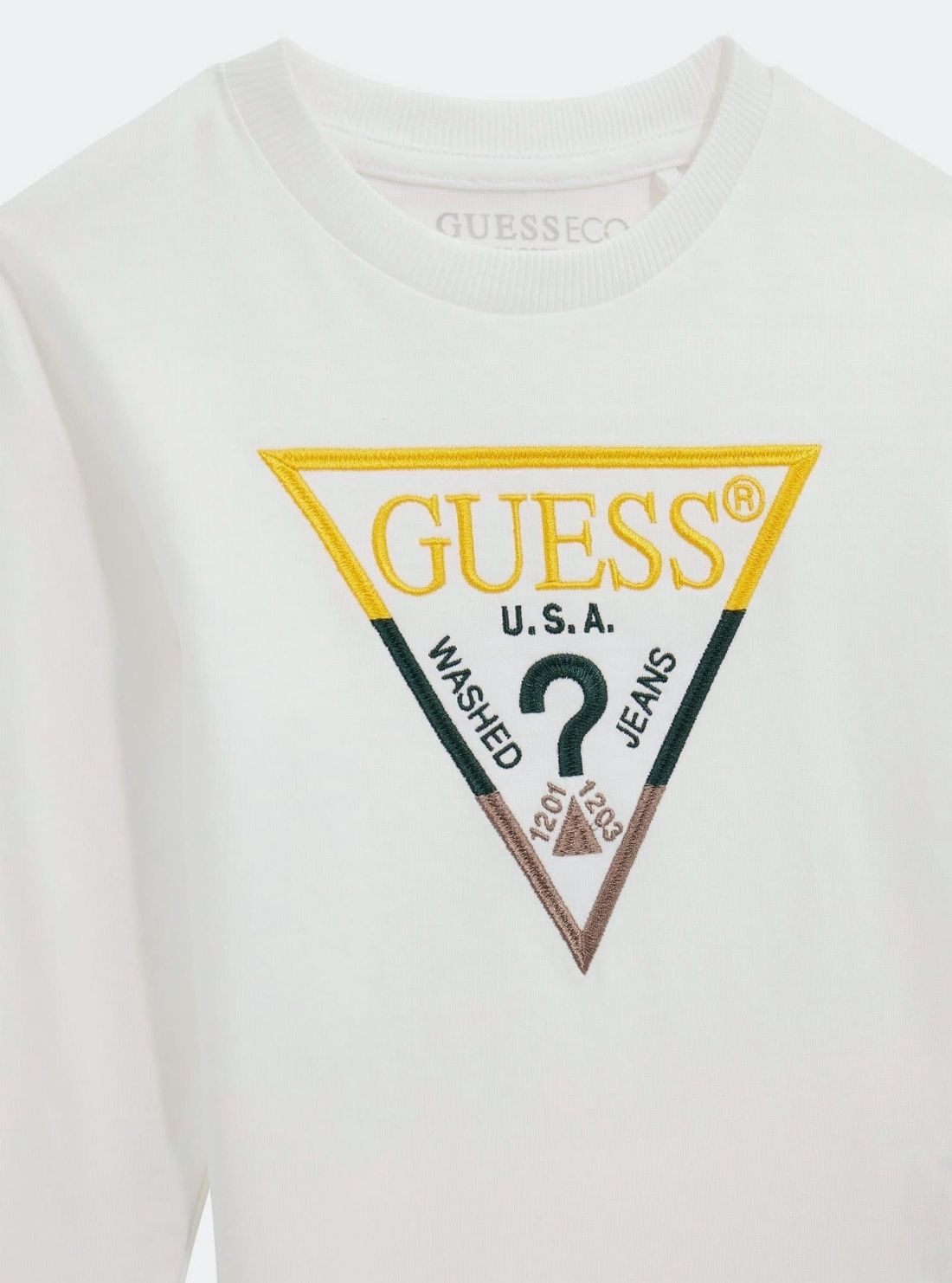 GUESS Kids White Logo Long Sleeve T-Shirt (2-7) N5BI21I3Z14 Detail View
