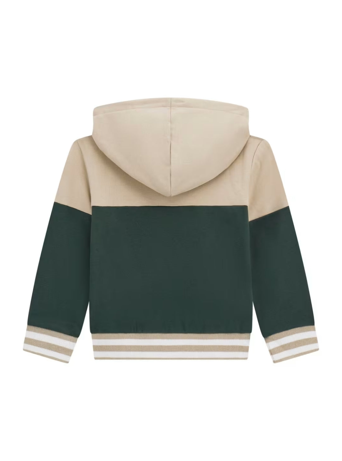 GUESS Kids Green Beige Hooded Long Sleeve Active Top (2-7) N5BQ00KAX74 Back View