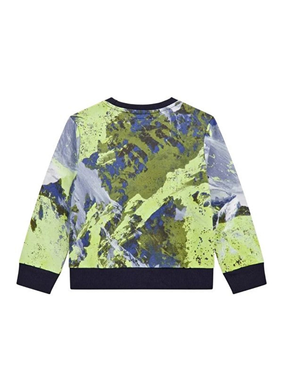 GUESS Kids Green Mountain Print Logo Sweatshirt Front View N5BQ05KAD74 Back View