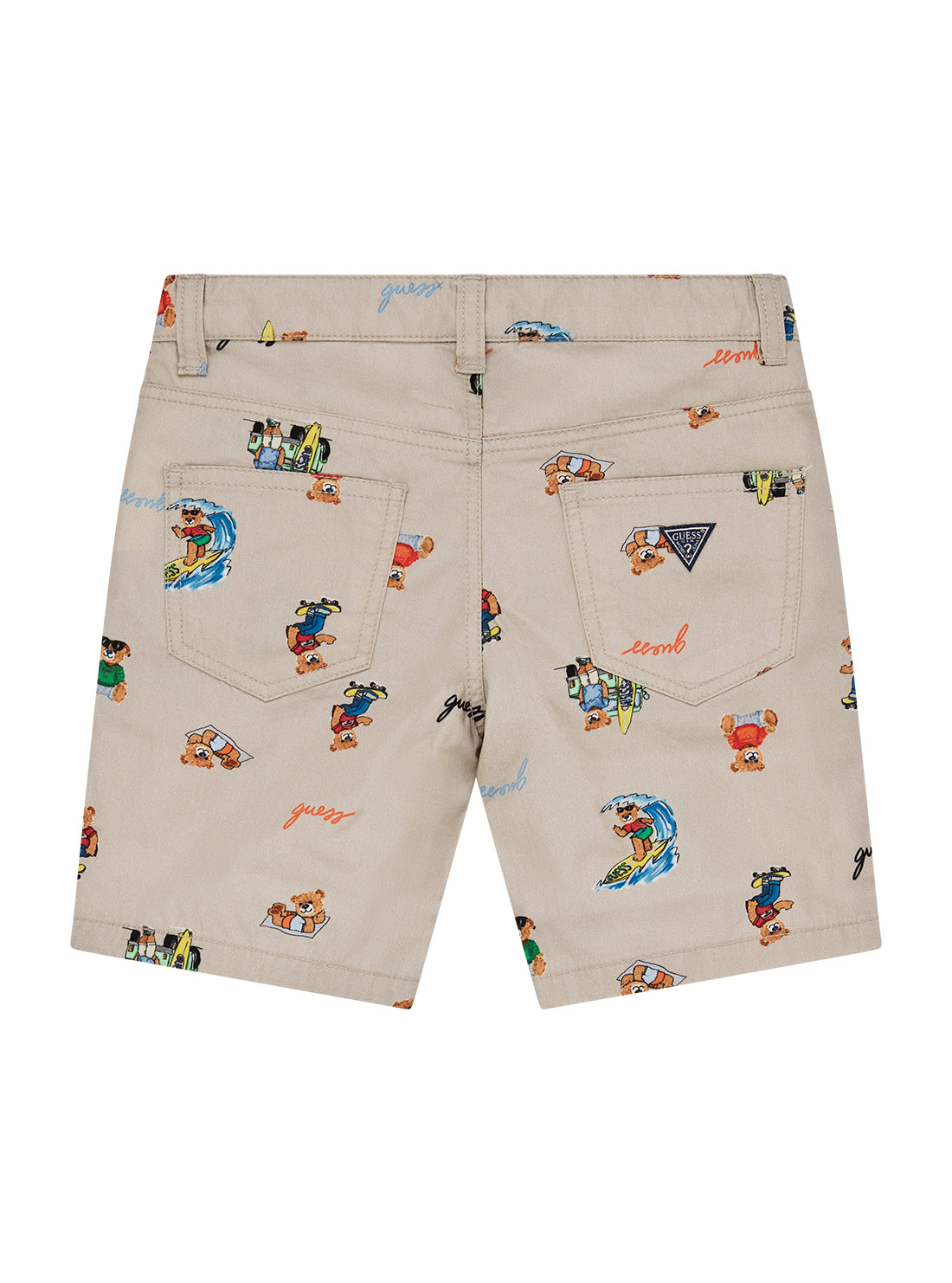 GUESS Kids Eco Beige Poplin Shorts (2-7) N5GD12WGBT1 Back View
