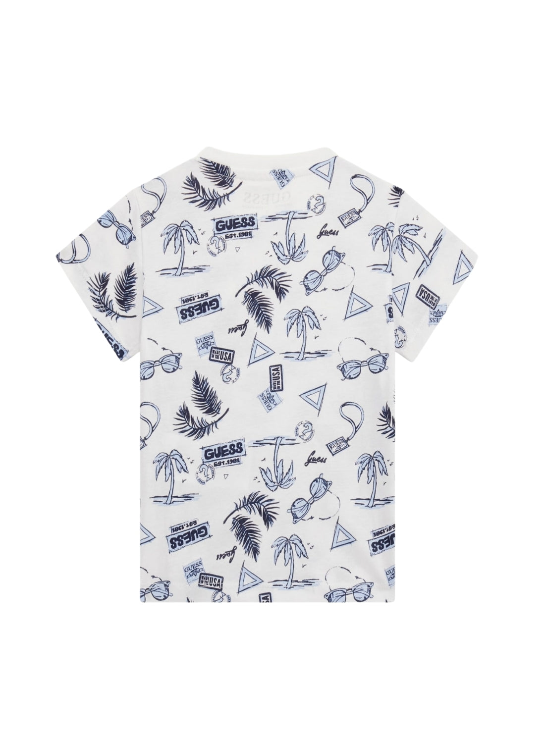 GUESS Kids White All-Over Print T-Shirt (2-7) N5GI02K8HM4 Back View