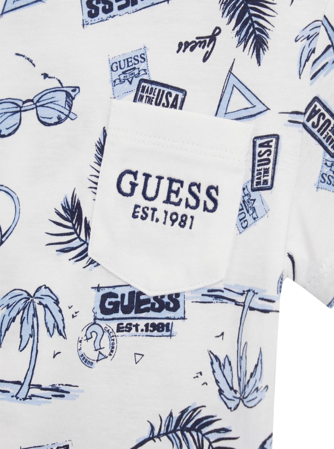 GUESS Kids White All-Over Print T-Shirt (2-7) N5GI02K8HM4 Detail View