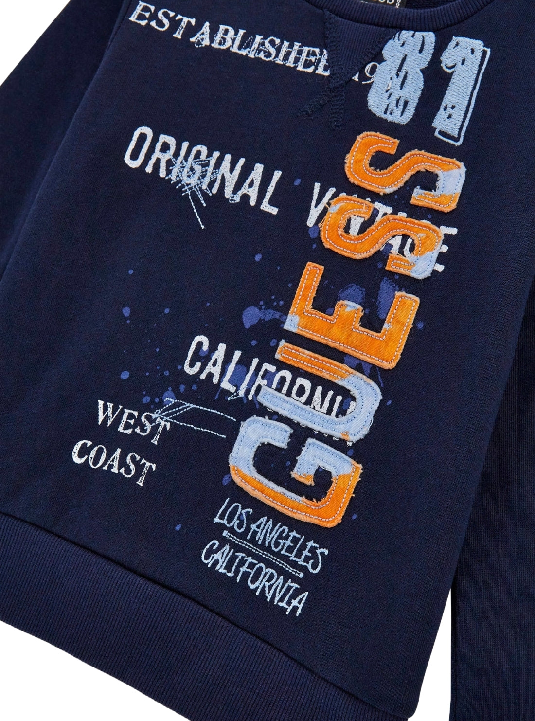 GUESS Kids Blue Graphic Printed Active Top (2-7) Detail View