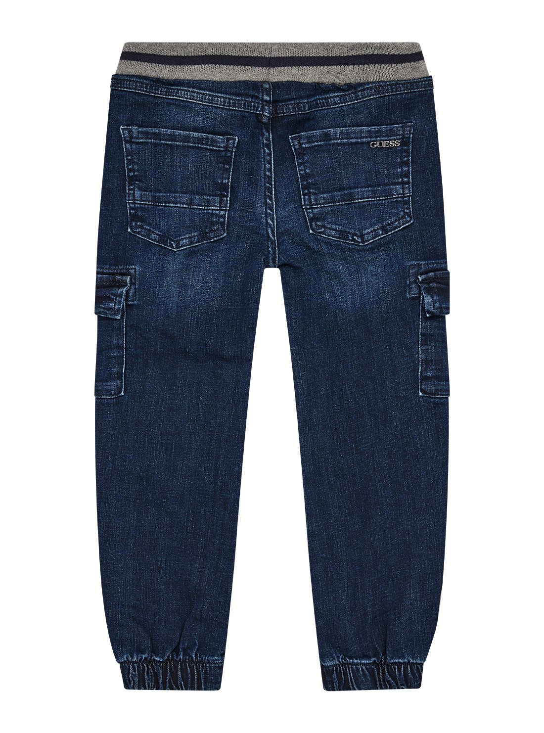 GUESS Kids Blue Comfort Denim Cargo Pants (2-7) N5YA07D46T0 Back View
