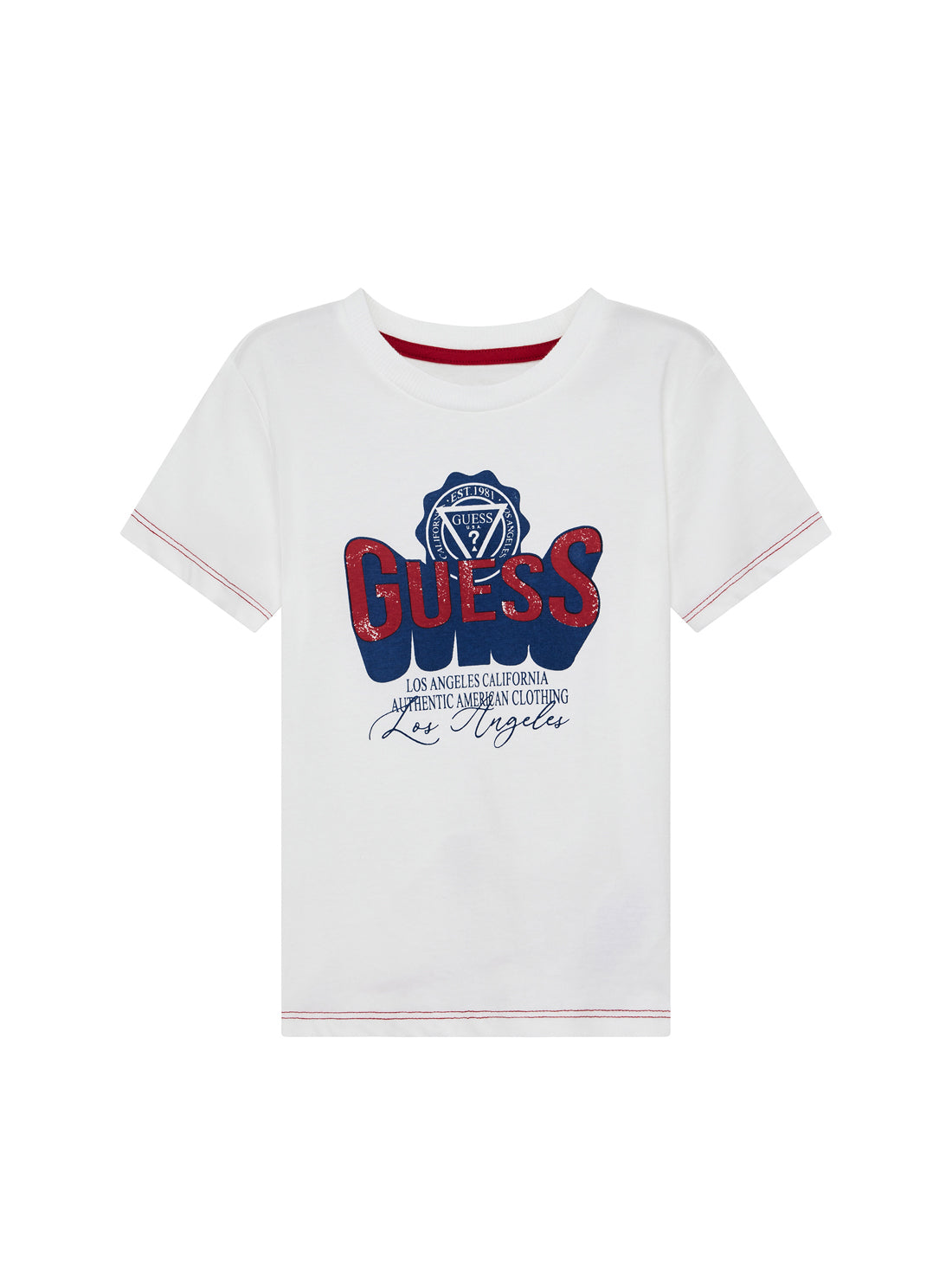 GUESS Kids White Logo Graphic T-Shirt N5YI12K8HM0 Front View