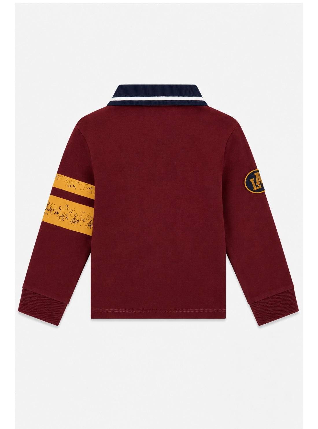 GUESS Kids Chocolate Bark Long Sleeve Polo Shirt (2-7) N6BP01K8017 back View