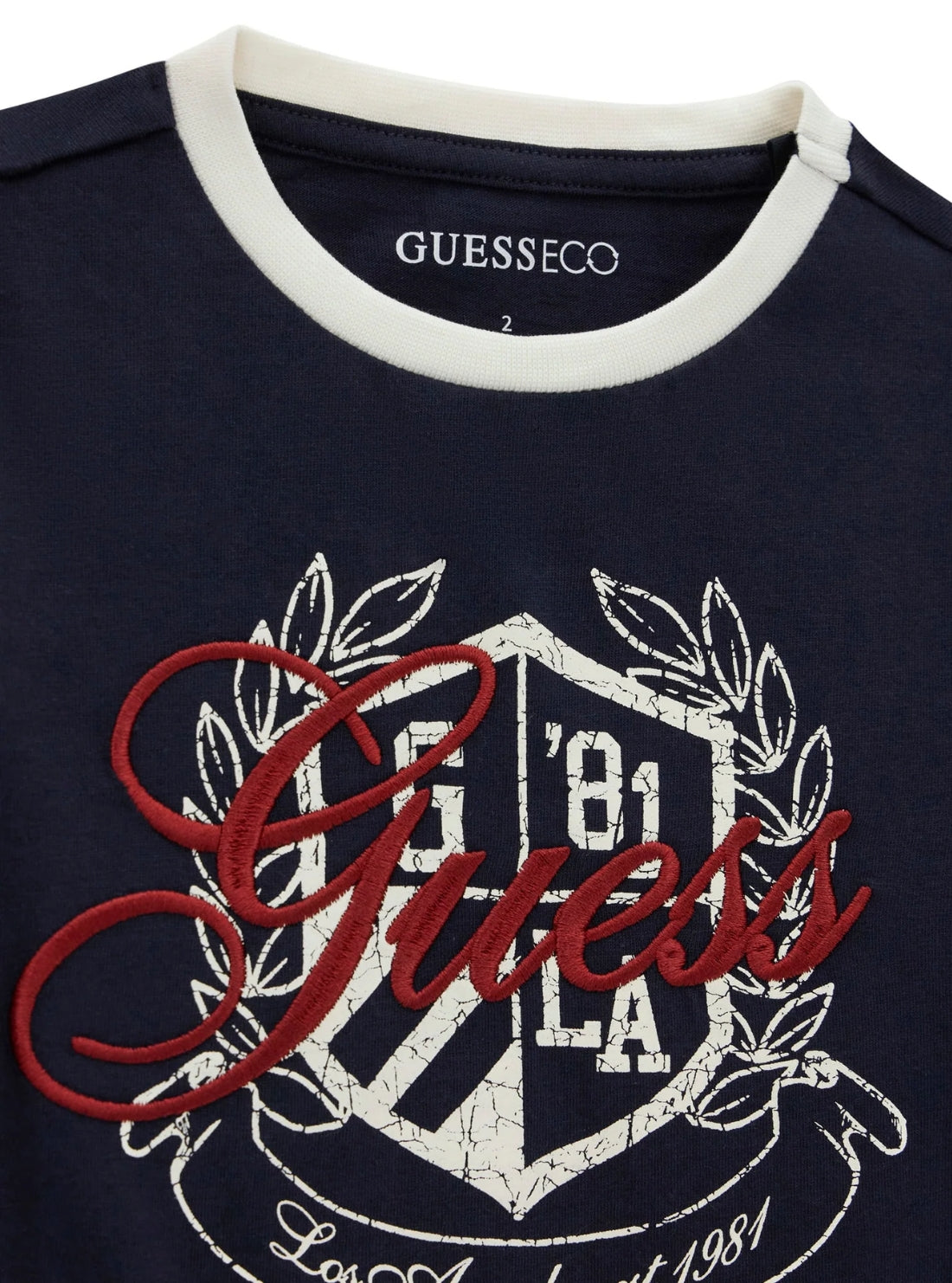 GUESS Kids Blue Varsity Logo T-Shirt N6YI15K3803 Detail View