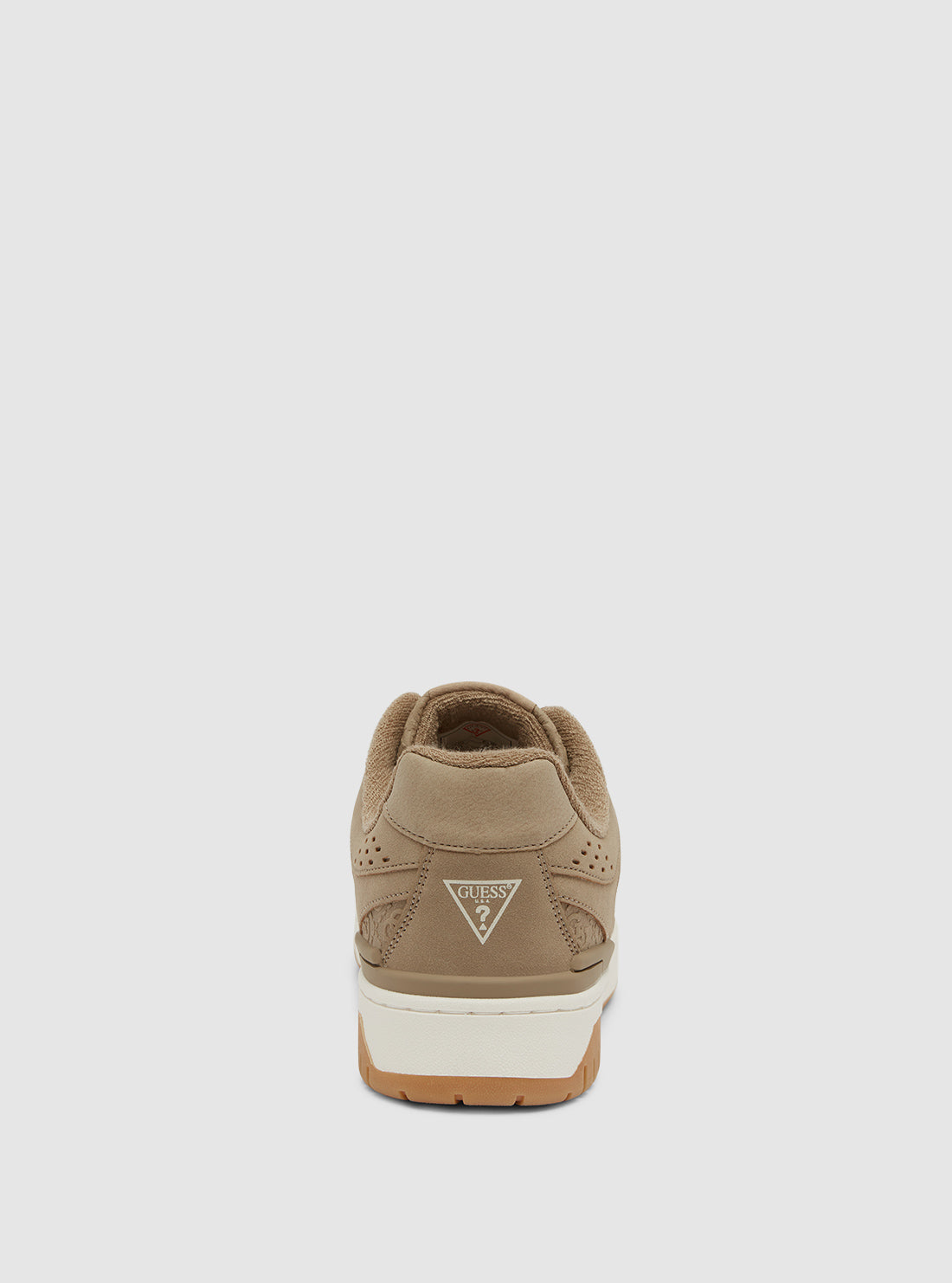 GUESS Mens Footwear Brown Nanon Low Top Logo Sneakers NANON Back View