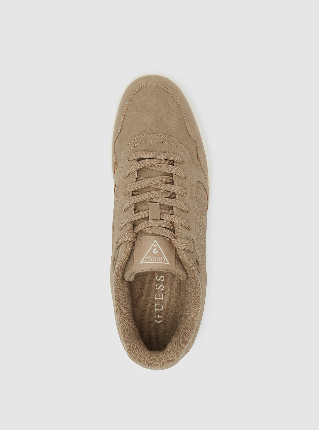 GUESS Mens Footwear Brown Nanon Low Top Logo Sneakers NANON Top View