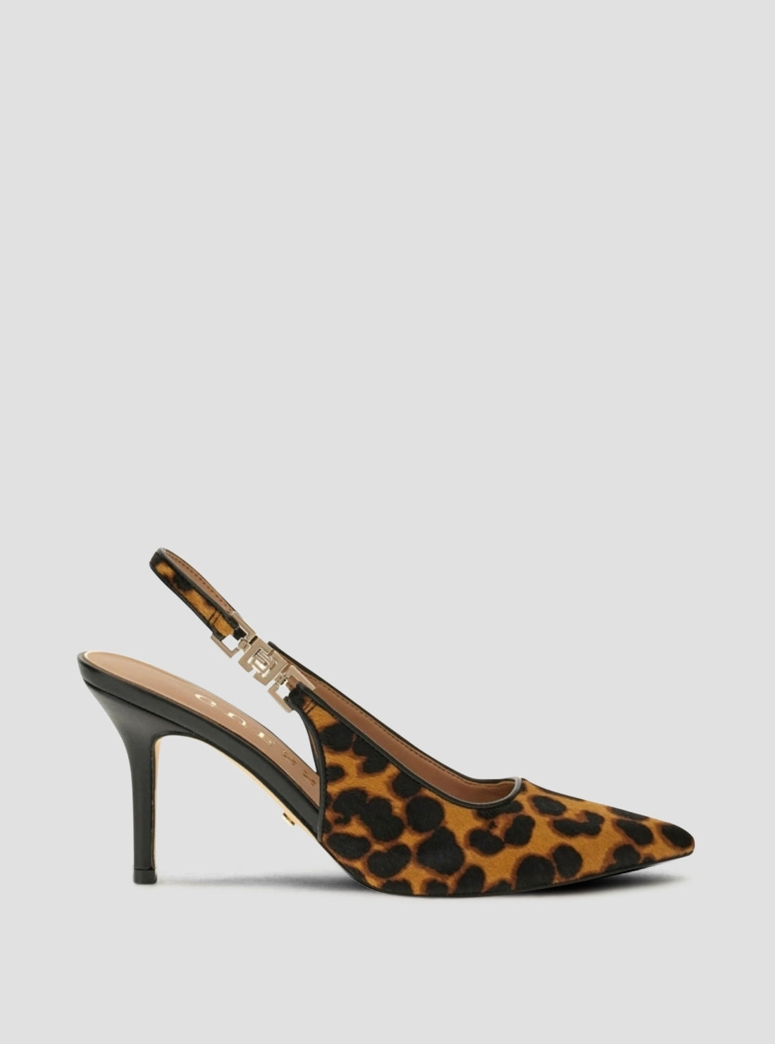GUESS Womens Tan Multi Nasshaly Slingback Pumps NASSHALY Side View