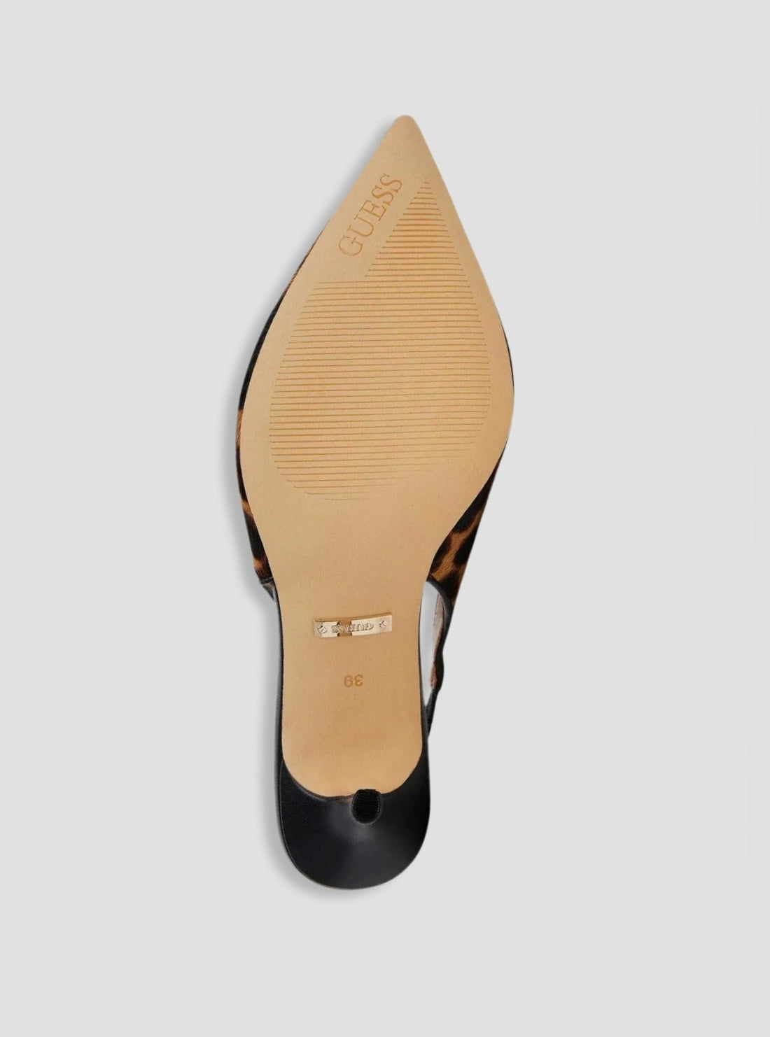 GUESS Womens Tan Multi Nasshaly Slingback Pumps NASSHALY Bottom View