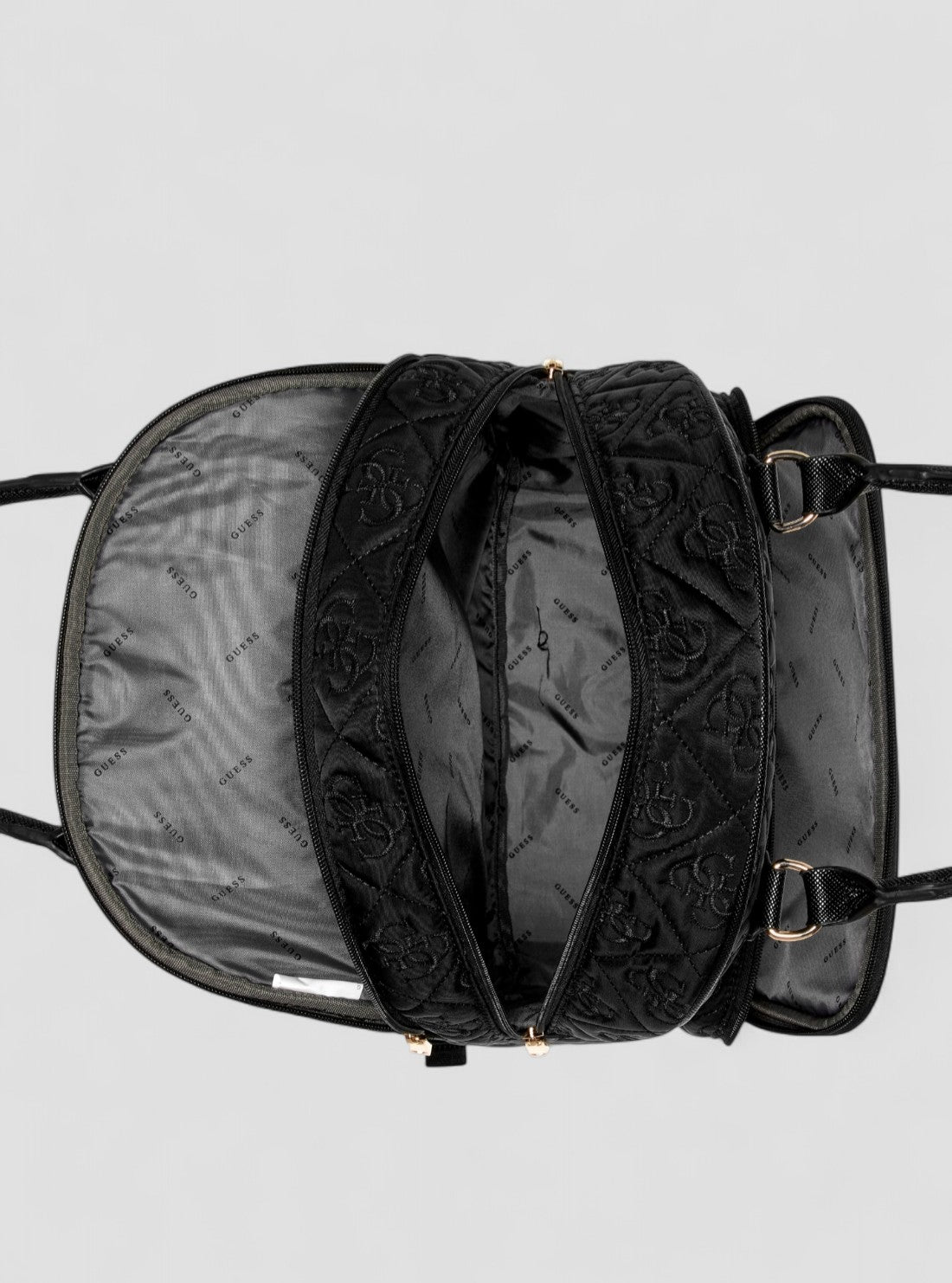 GUESS Womens Black Logo Adelasia Backpack NB9658030 Inside View