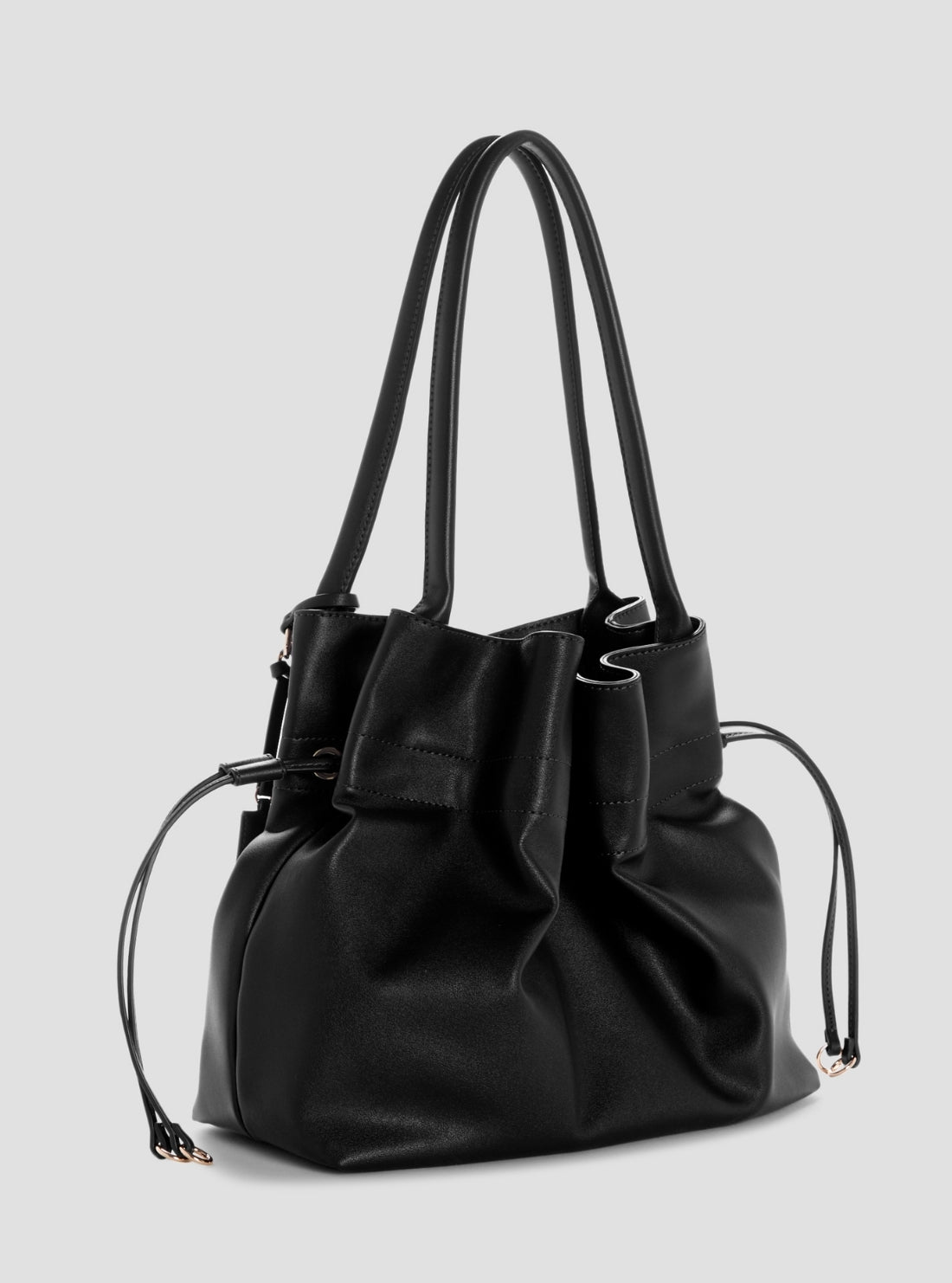 GUESS Womens Black Karima Drawstring Tote Bag NG224923 Back Side View