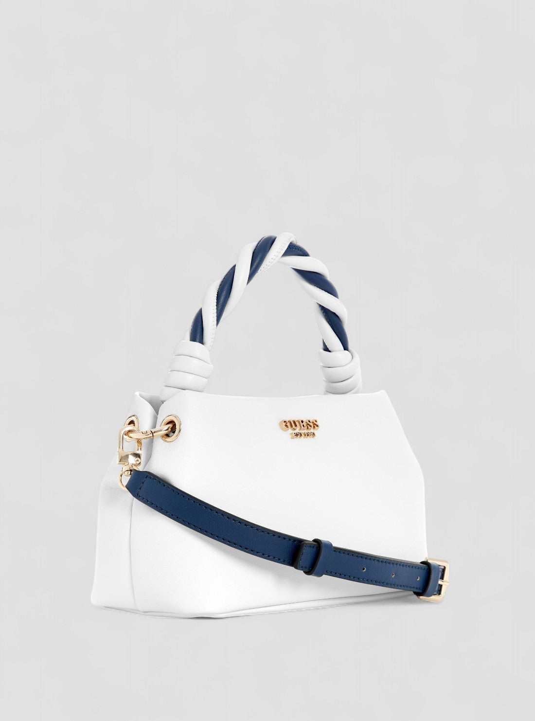 GUESS Womens White Cruise Vibe Top Handle Crossbody Bag NG964911WTV Front Side View