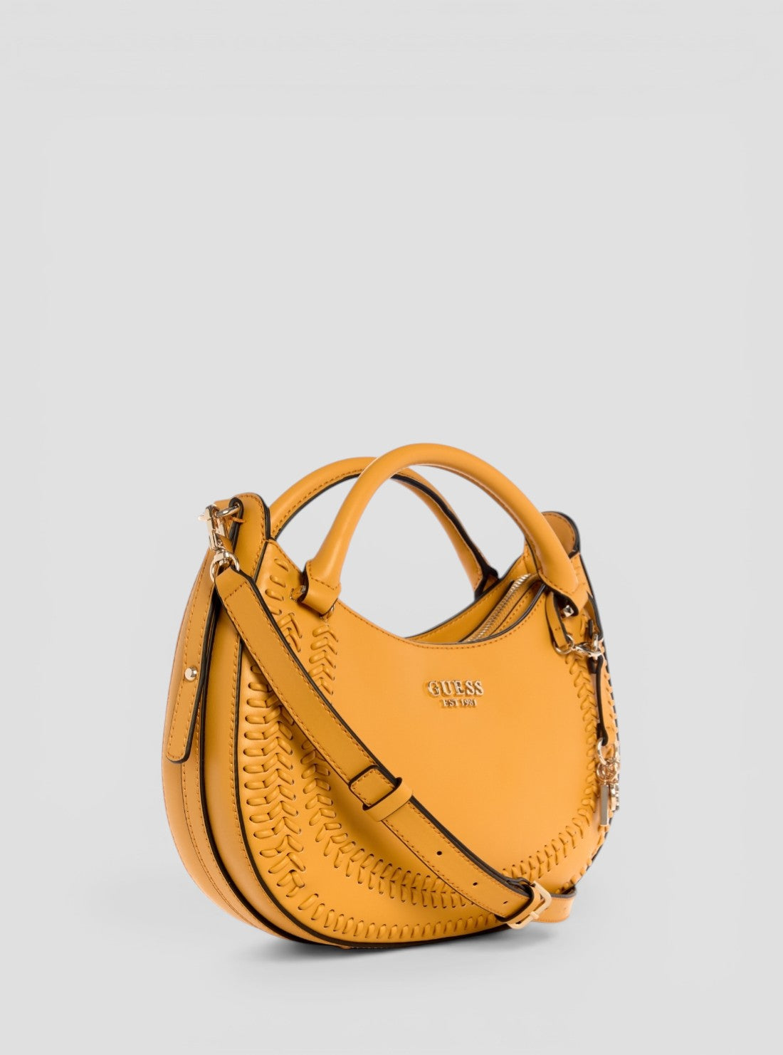 GUESS Womens Yellow Tatum Satchel Bag NG966706 Side View