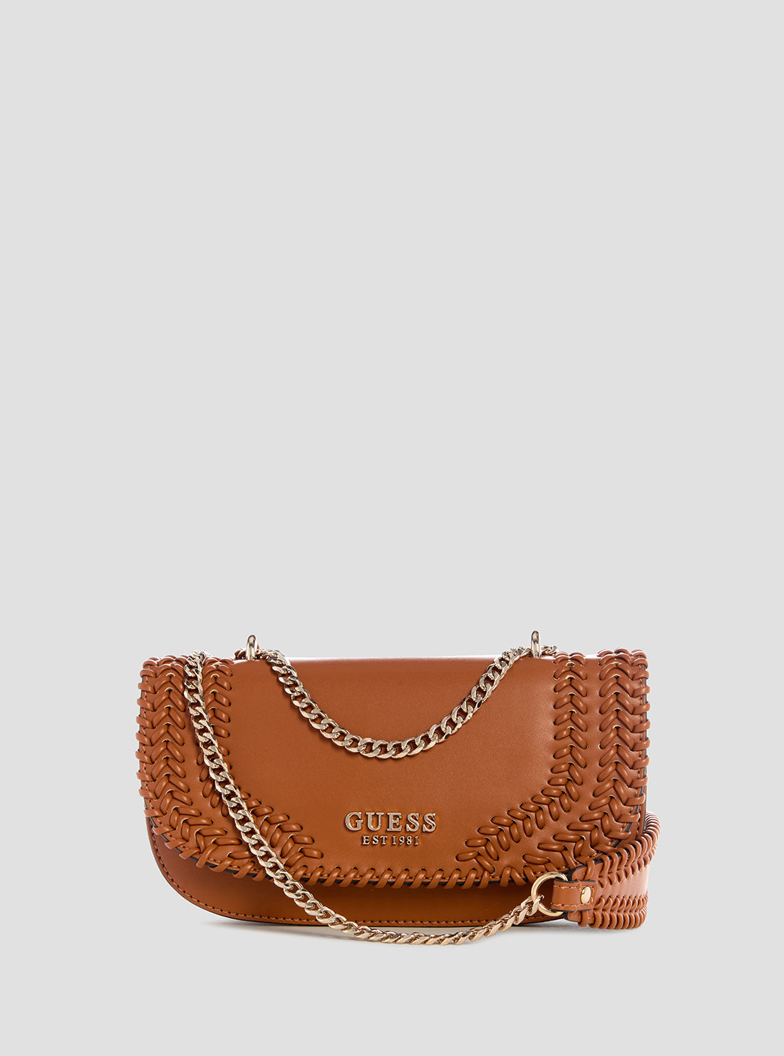 GUESS Womens Brown Tatum Convertible Crossbody Flap NG966721 Front View