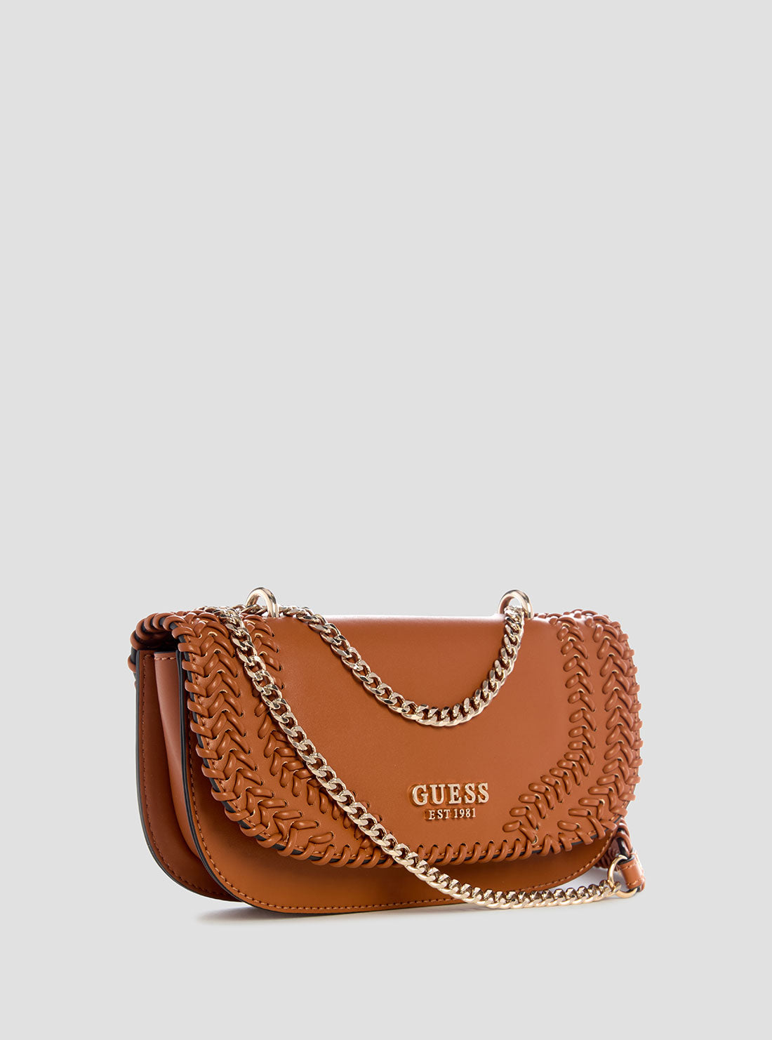 GUESS Womens Brown Tatum Convertible Crossbody Flap NG966721 Front Side View