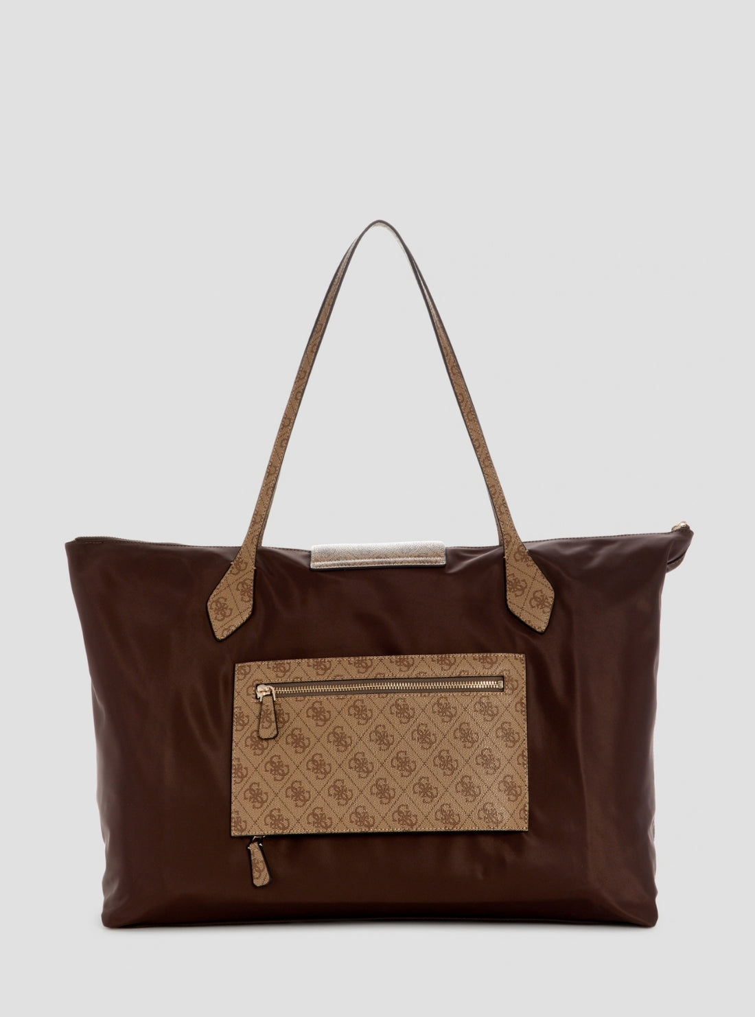 GUESS Womens Brown Hayley Large Carry On Tote Bag NK3244017 back View