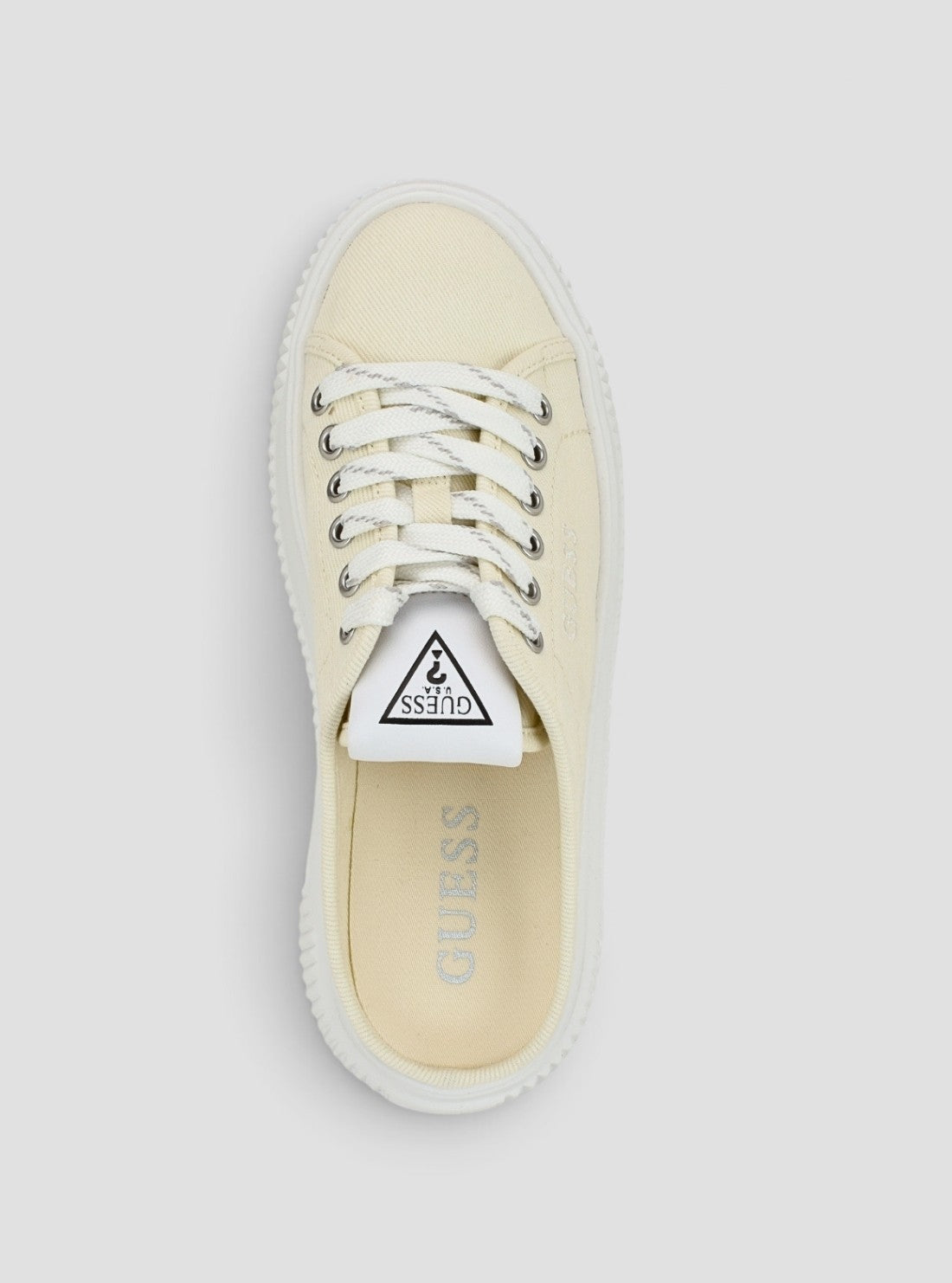 GUESS Womens Ivory Nudge Sneakers NUDGE2 Top View