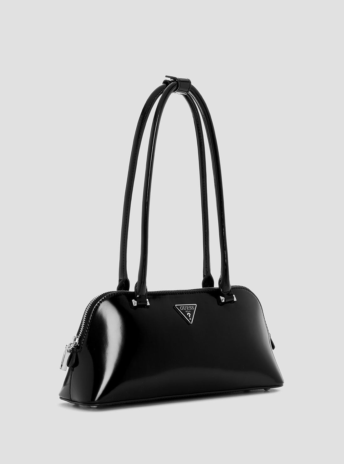 GUESS Womens Black Arnela Shoulder Satchel Bag NY949608 Front Side View